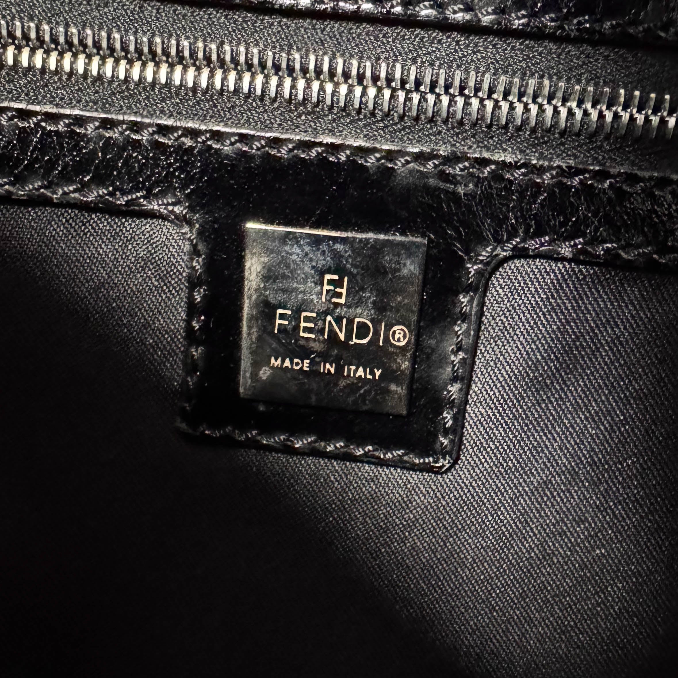 Baguette Black Zucchino Canvas Shoulder Bag