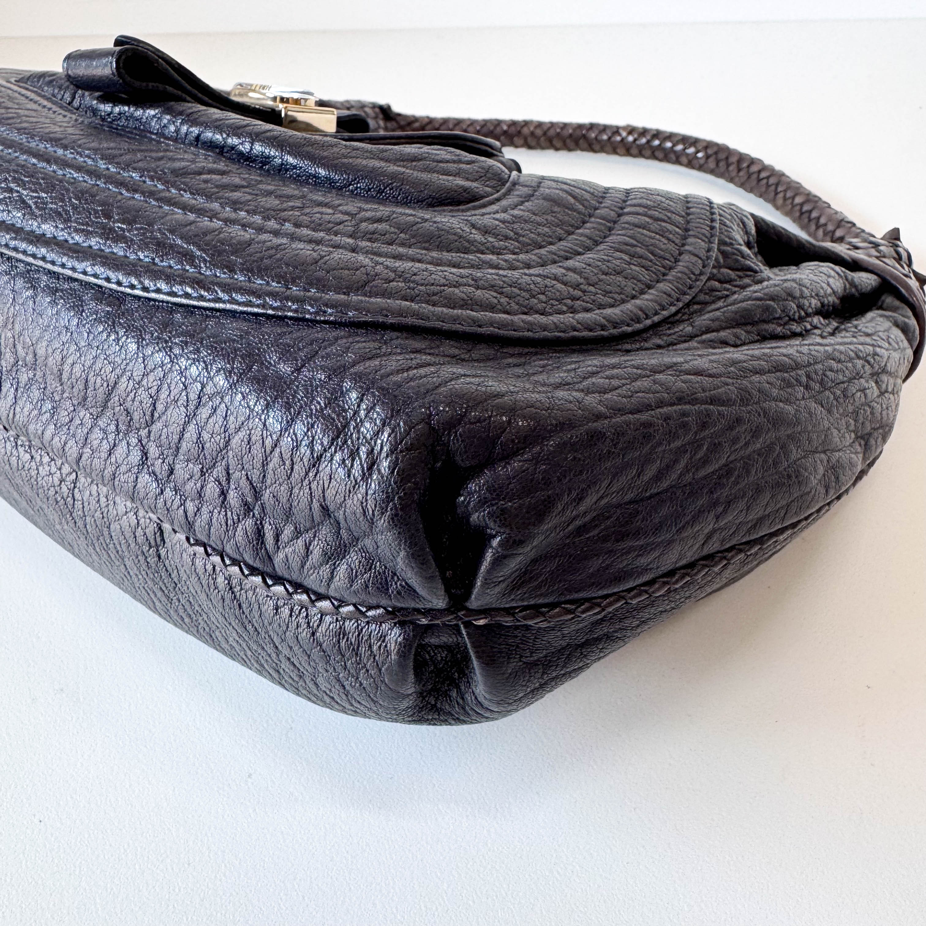 Spy Dark Navy Leather Shoulder Bag