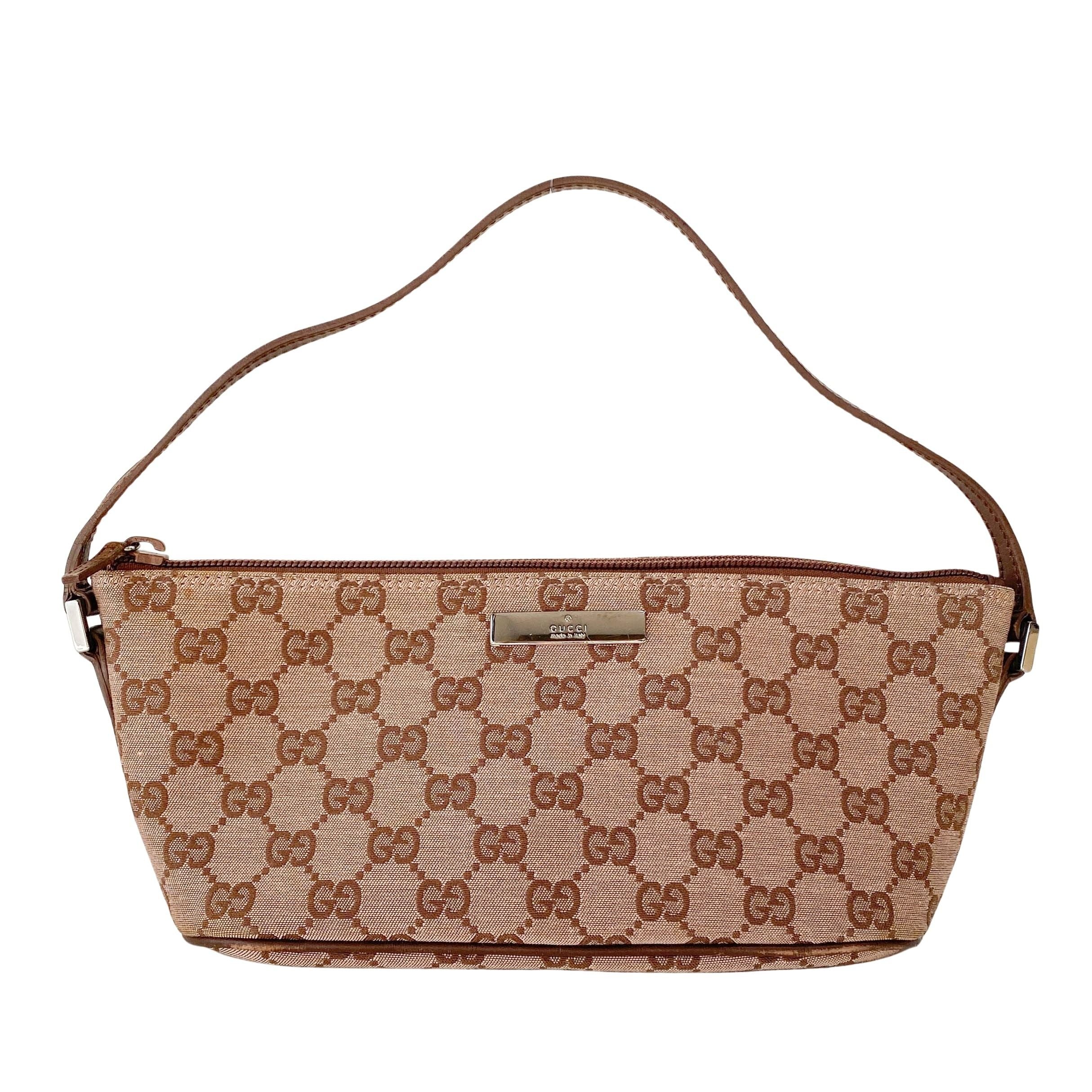 Boat Brown GG Canvas Pouch Accessory Shoulder Bag