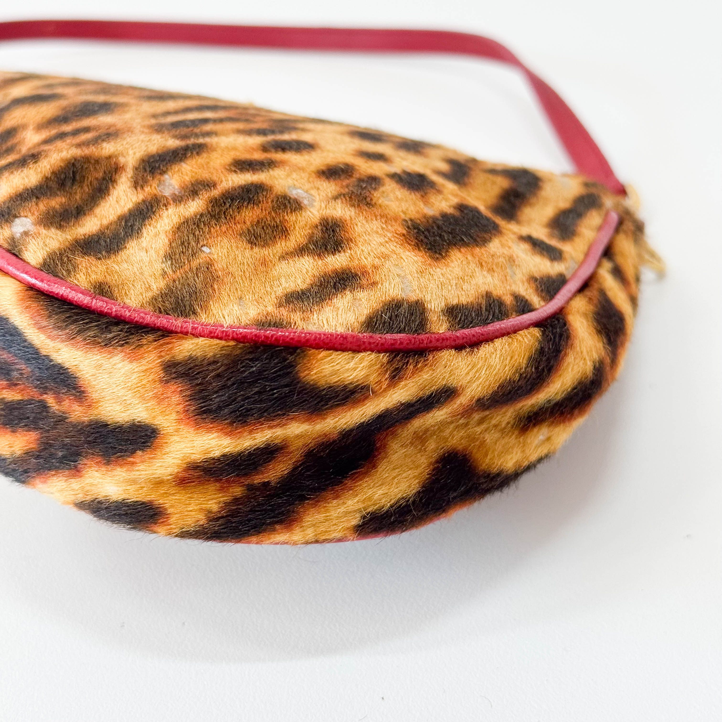 Saddle Mini Yellow Leopard Print Pony Hair Shoulder Bag