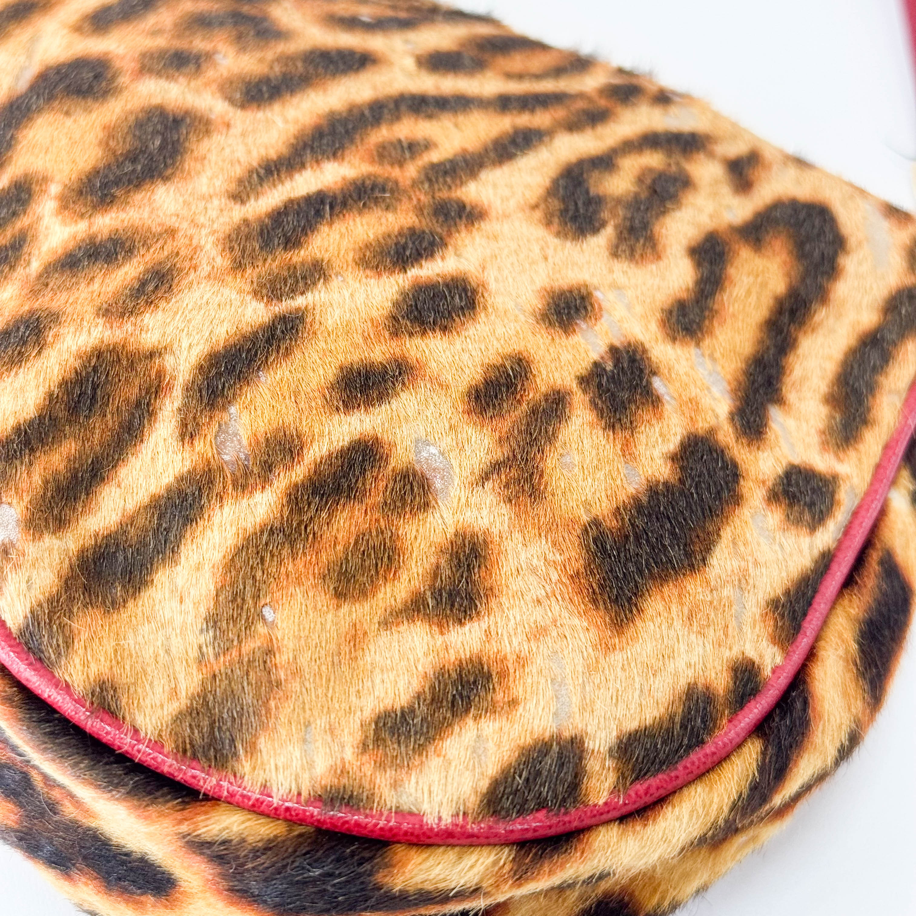 Saddle Mini Yellow Leopard Print Pony Hair Shoulder Bag