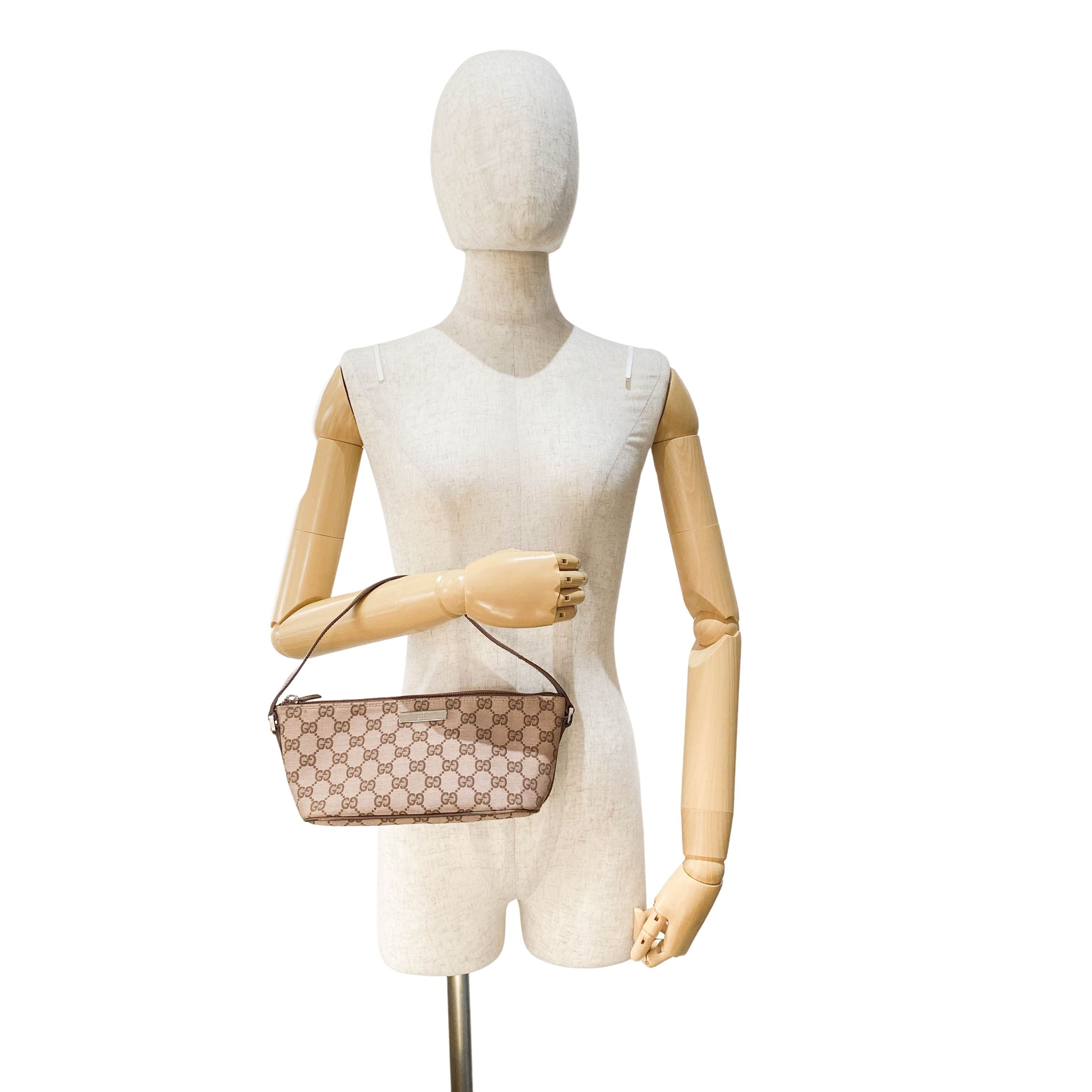 Boat Brown GG Canvas Pouch Accessory Shoulder Bag