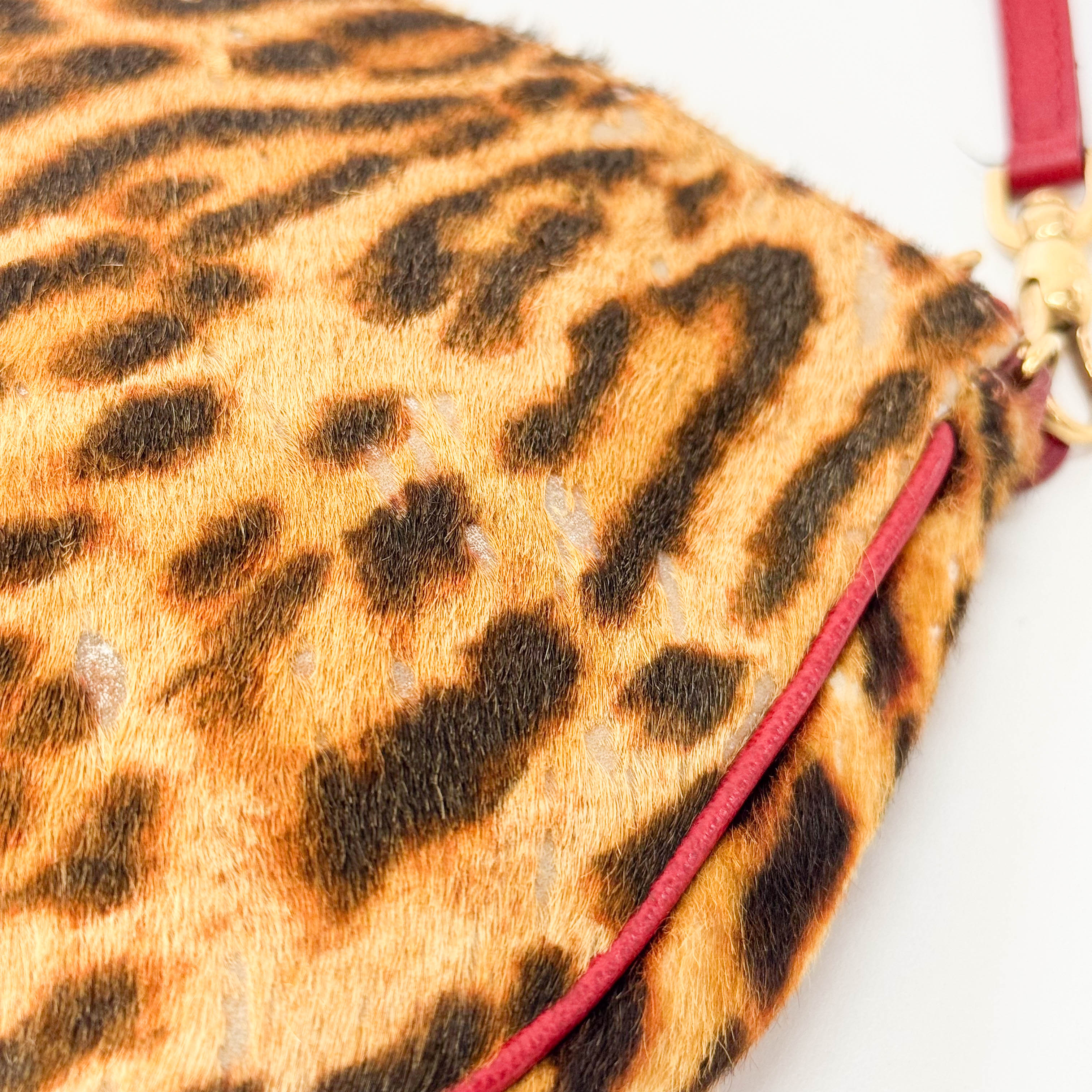 Saddle Mini Yellow Leopard Print Pony Hair Shoulder Bag