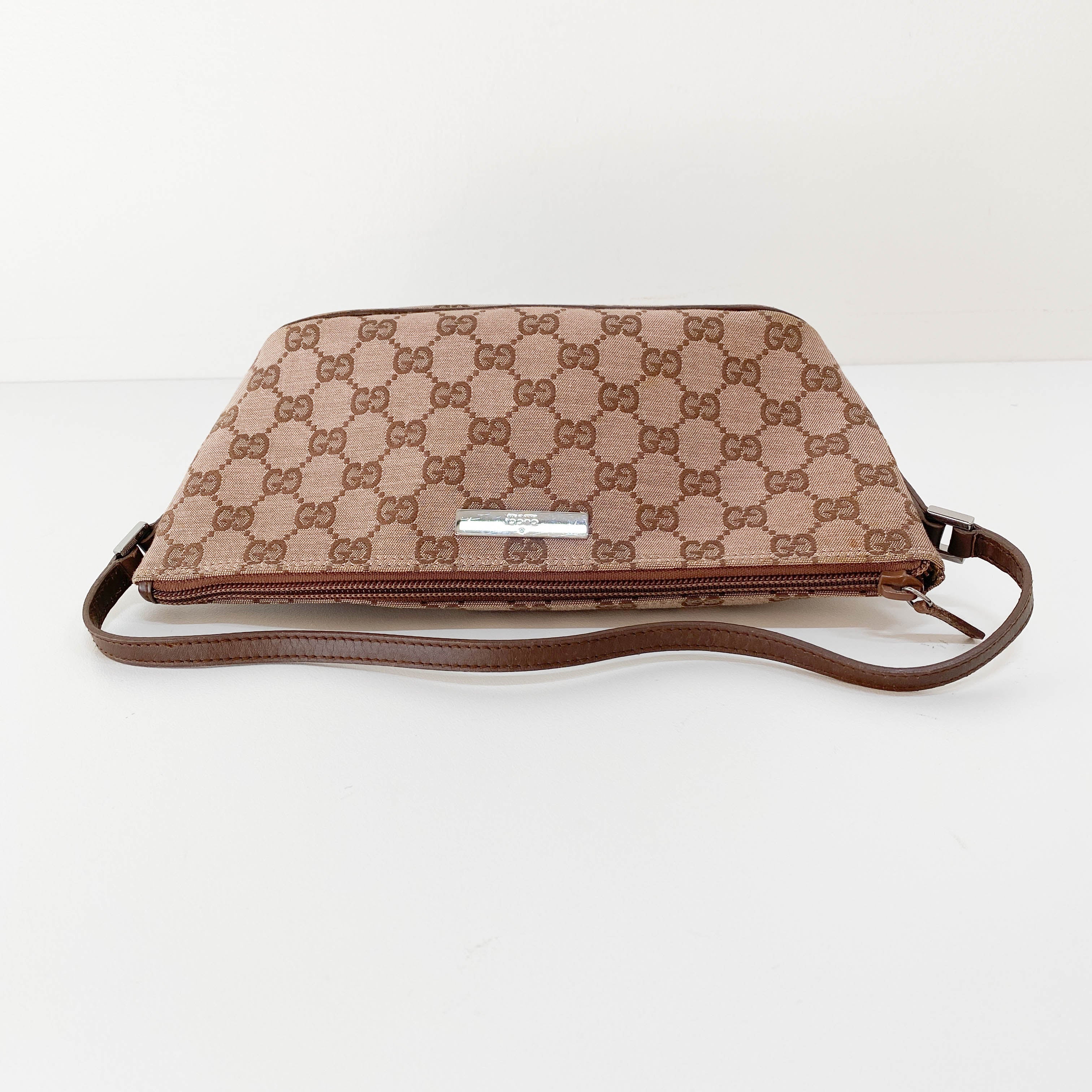 Boat Brown GG Canvas Pouch Accessory Shoulder Bag