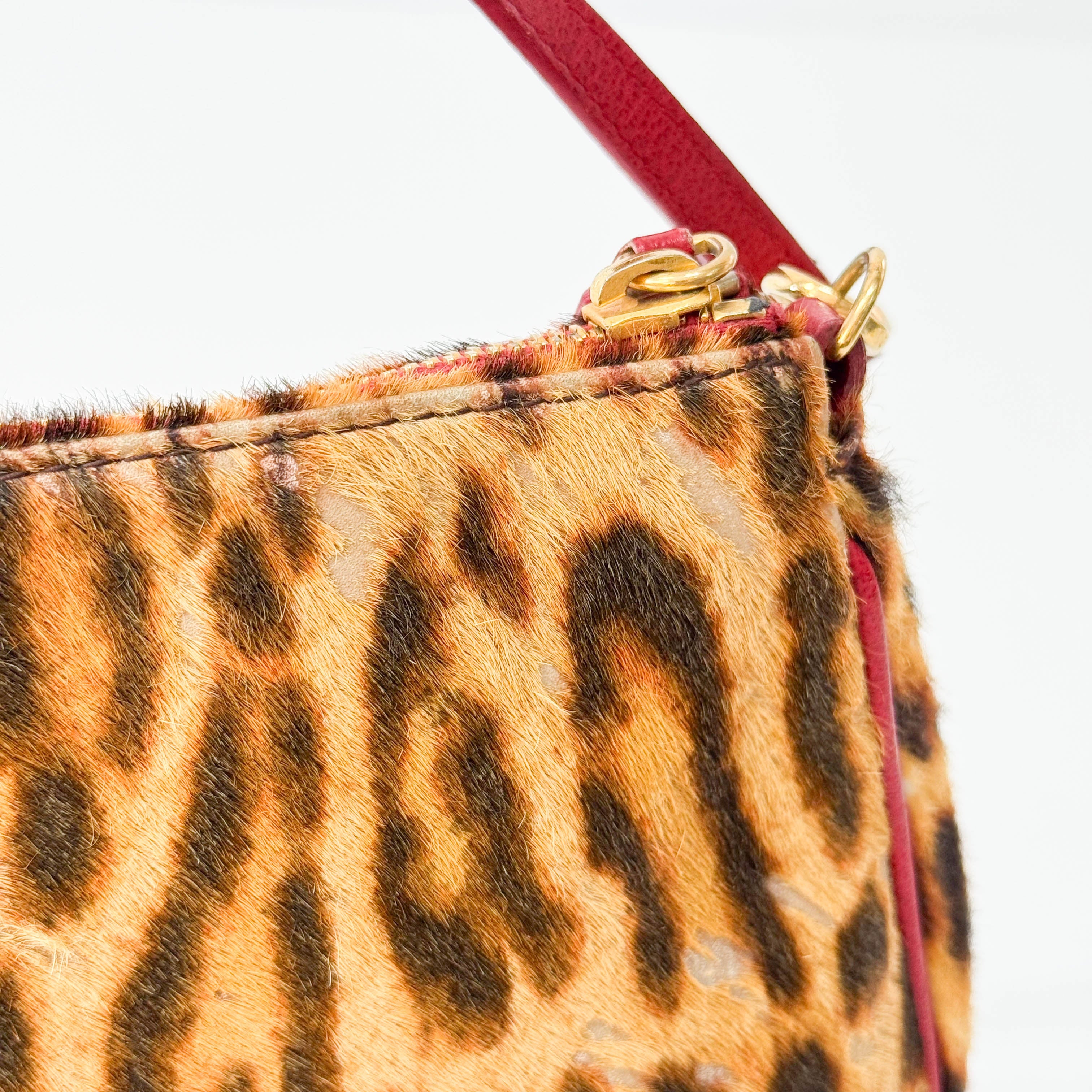 Saddle Mini Yellow Leopard Print Pony Hair Shoulder Bag