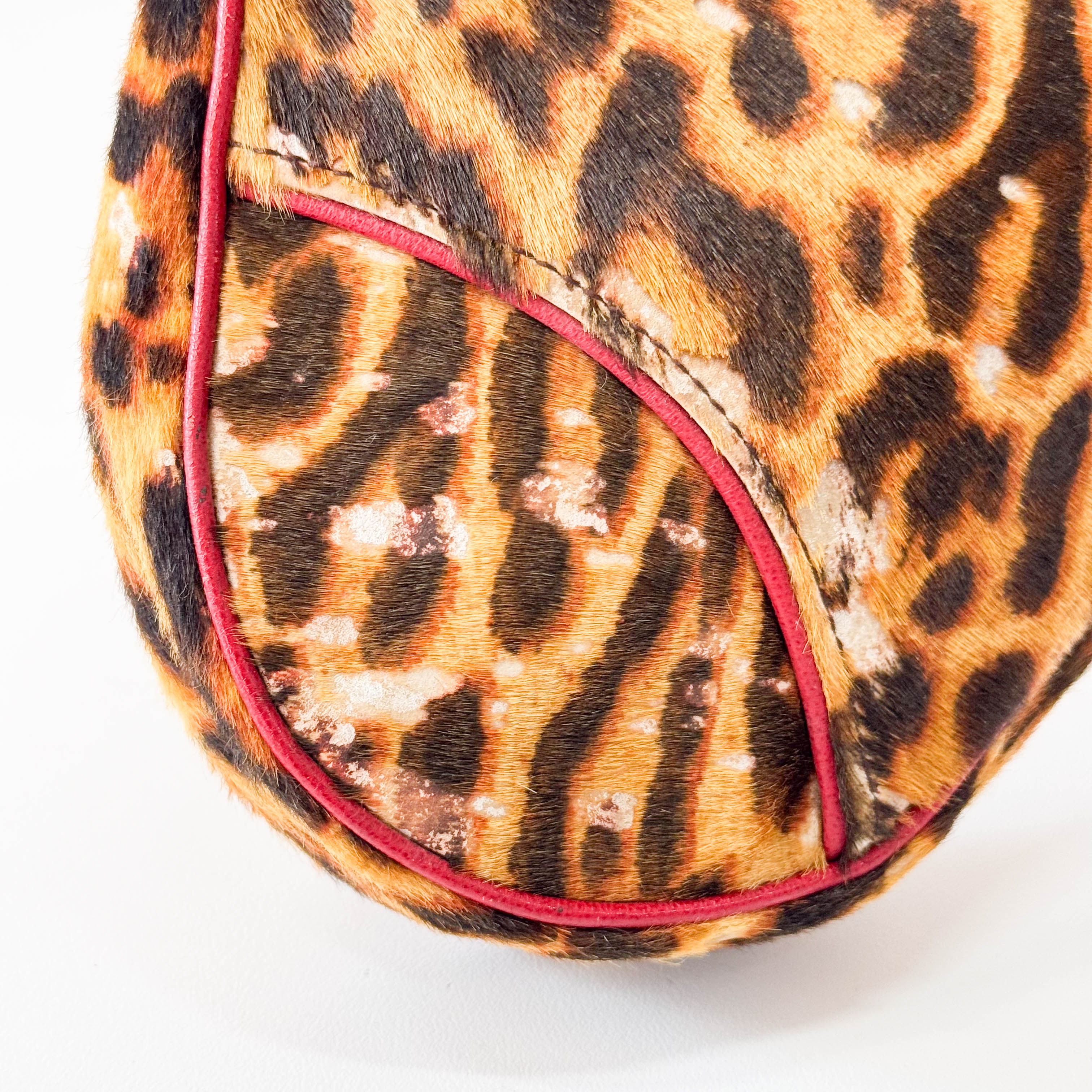 Saddle Mini Yellow Leopard Print Pony Hair Shoulder Bag