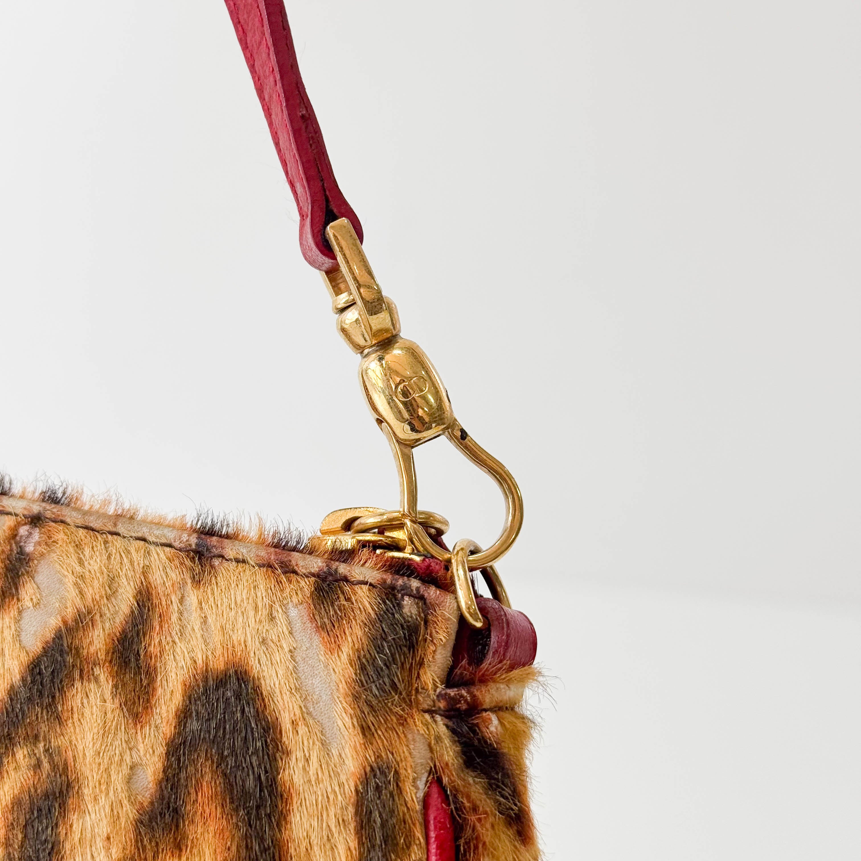 Saddle Mini Yellow Leopard Print Pony Hair Shoulder Bag