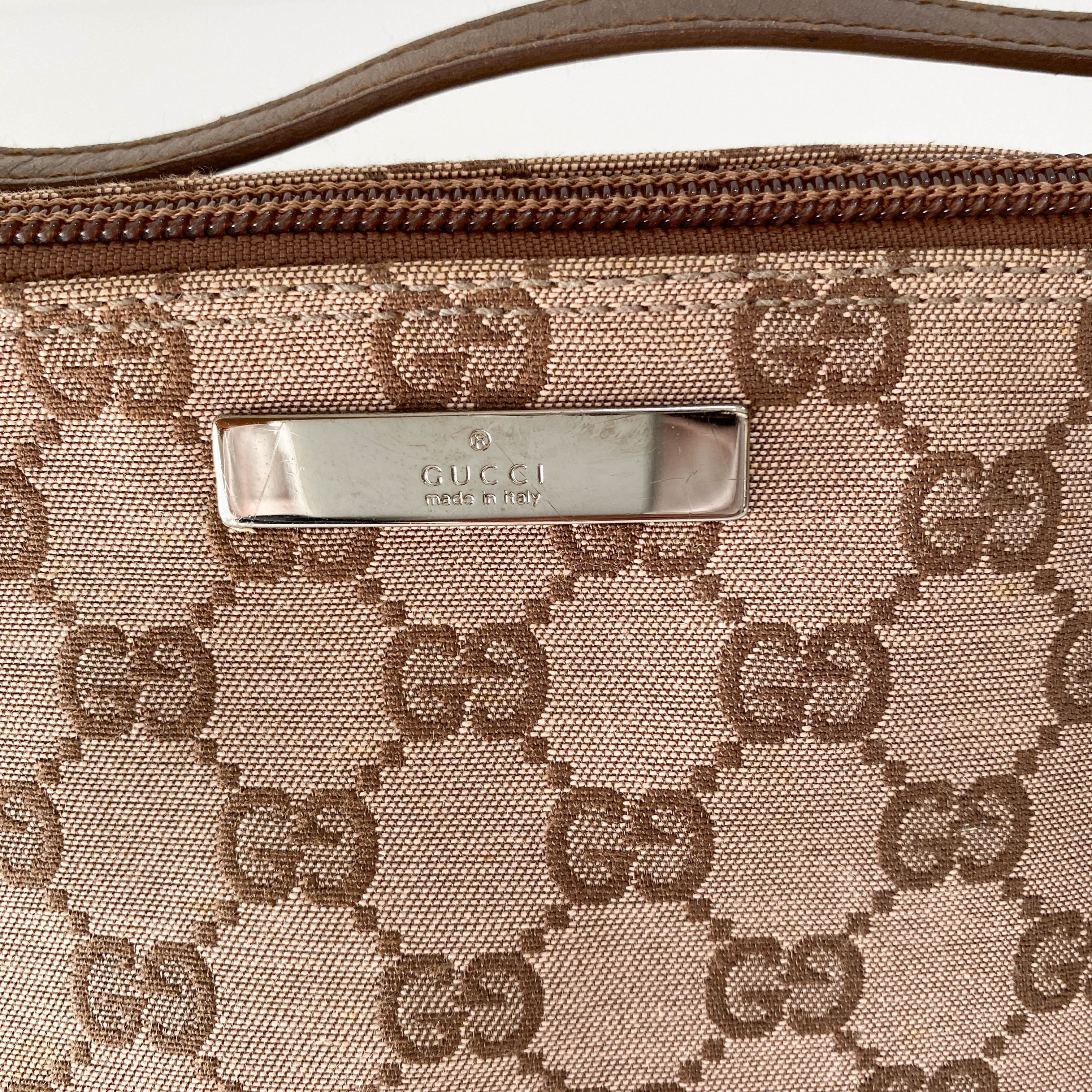 Boat Brown GG Canvas Pouch Accessory Shoulder Bag