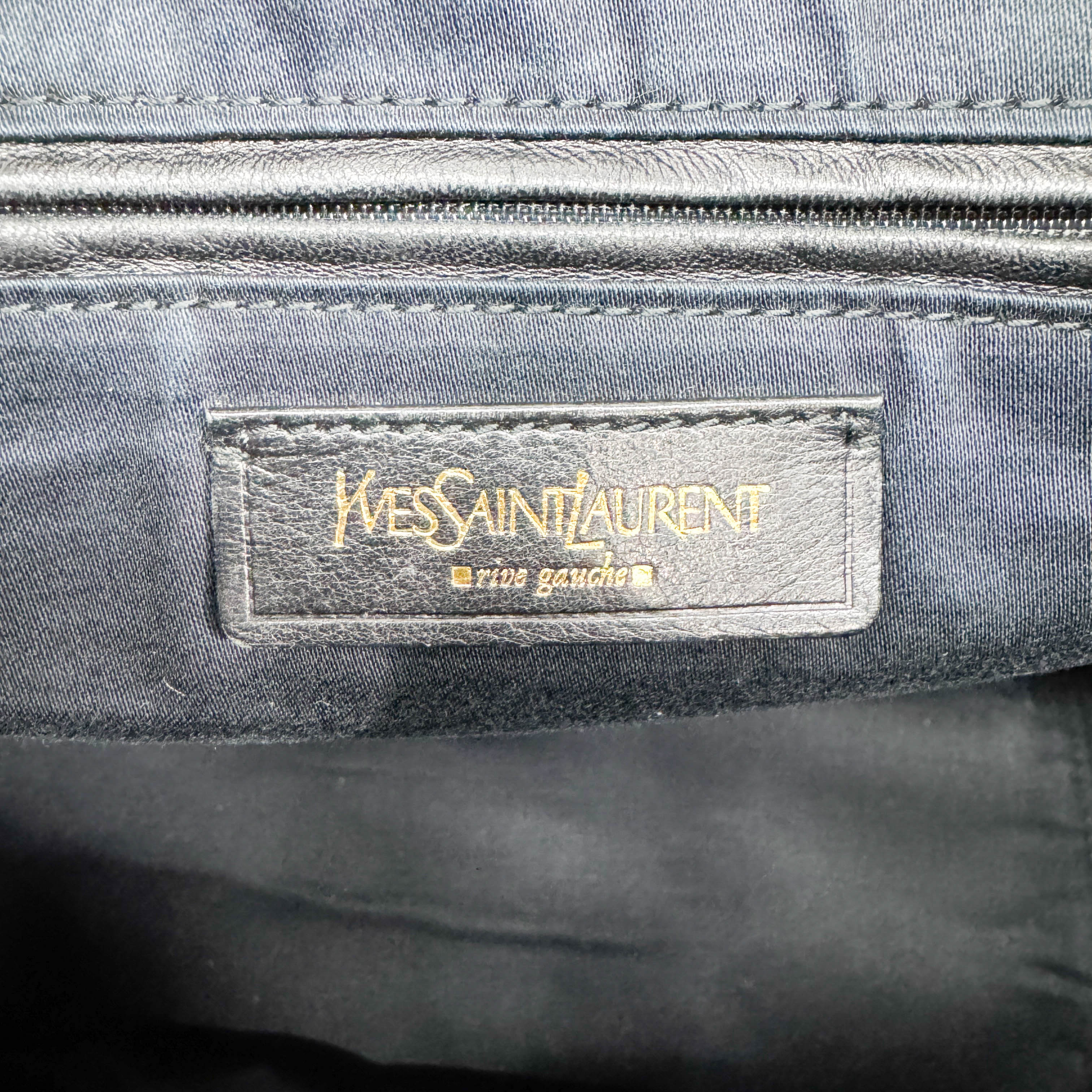 Y-Mail Black Patent Leather Tote Bag