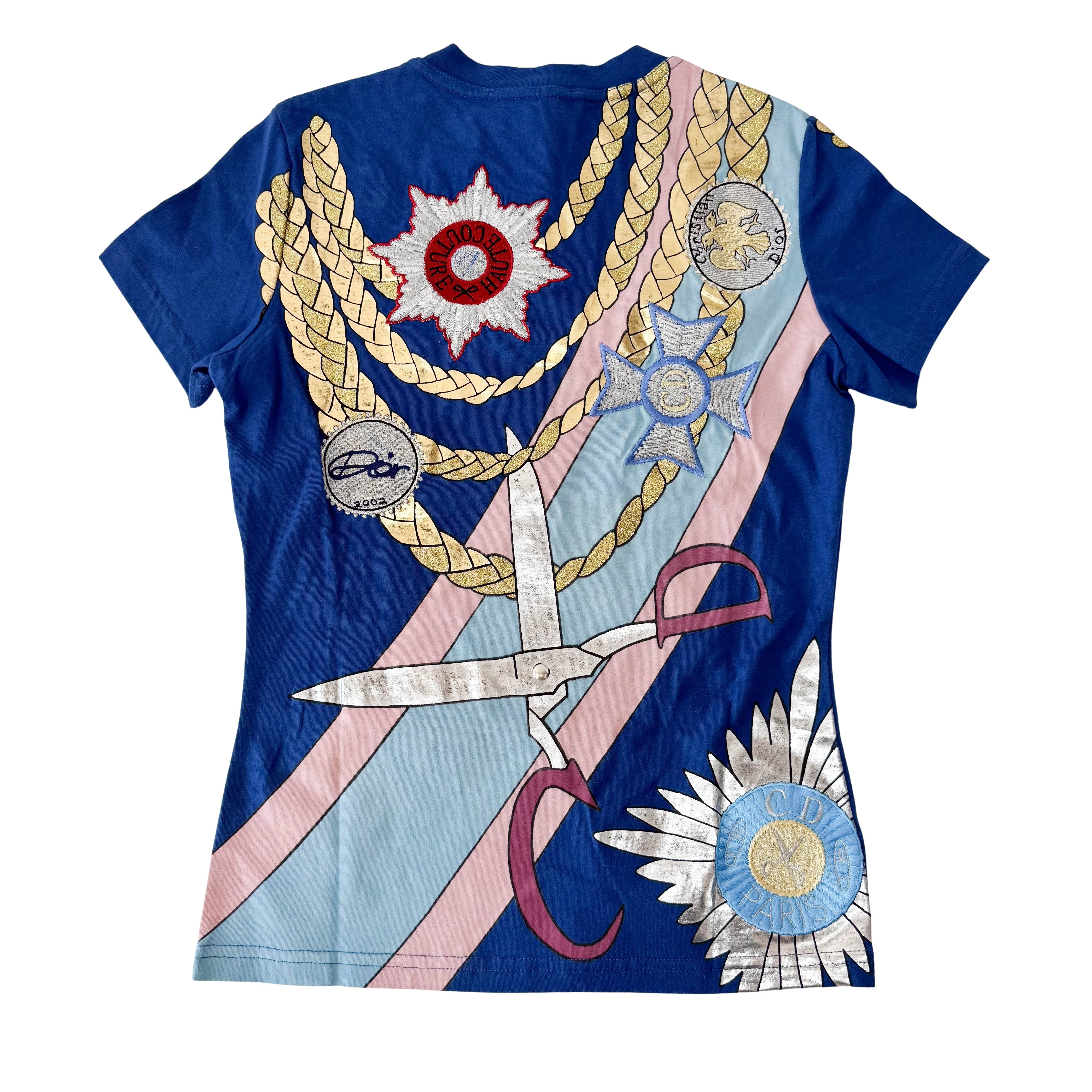 Haute Couture Size 8 Multi-colour Embroided Cotton T-Shirt