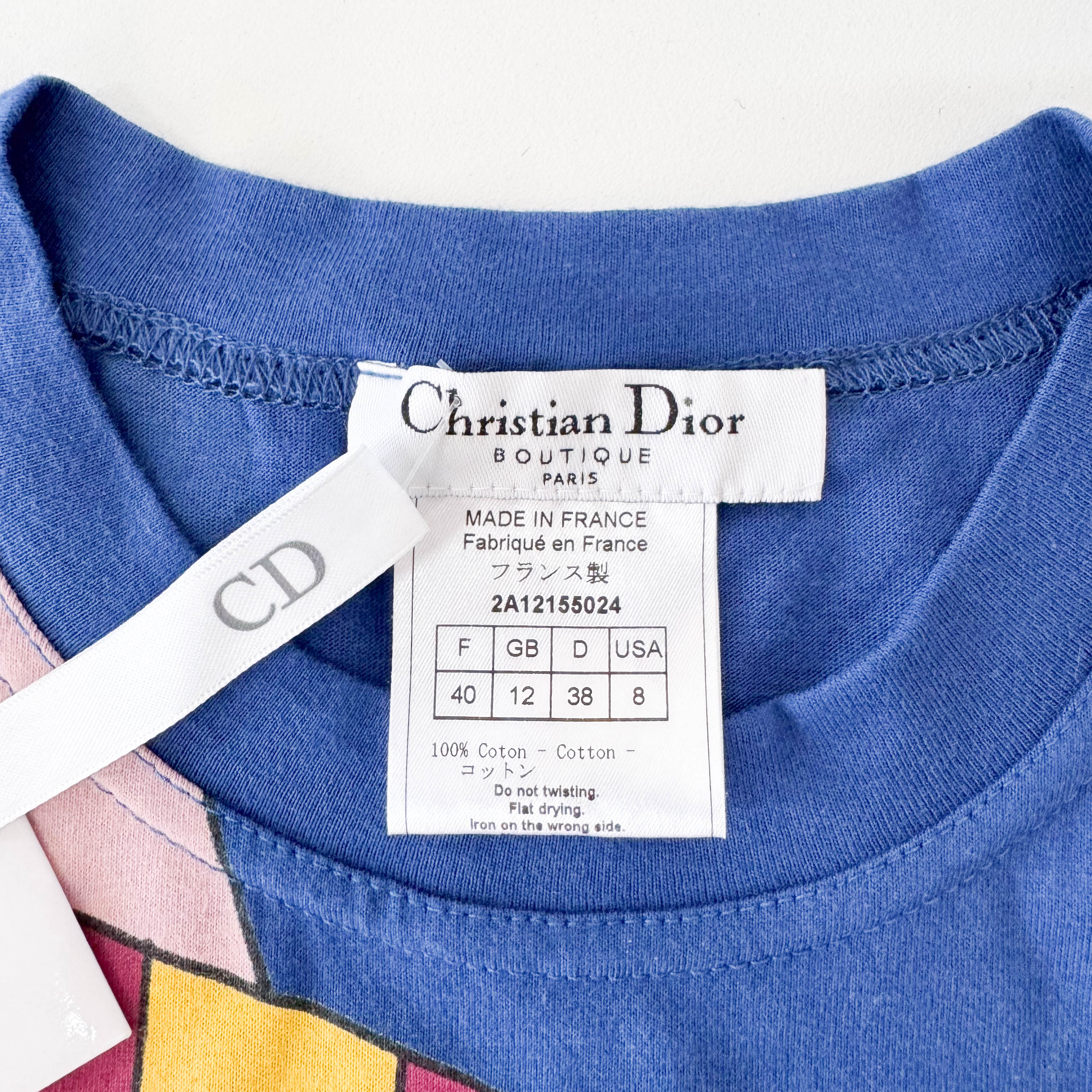 Haute Couture Size 8 Multi-colour Embroided Cotton T-Shirt