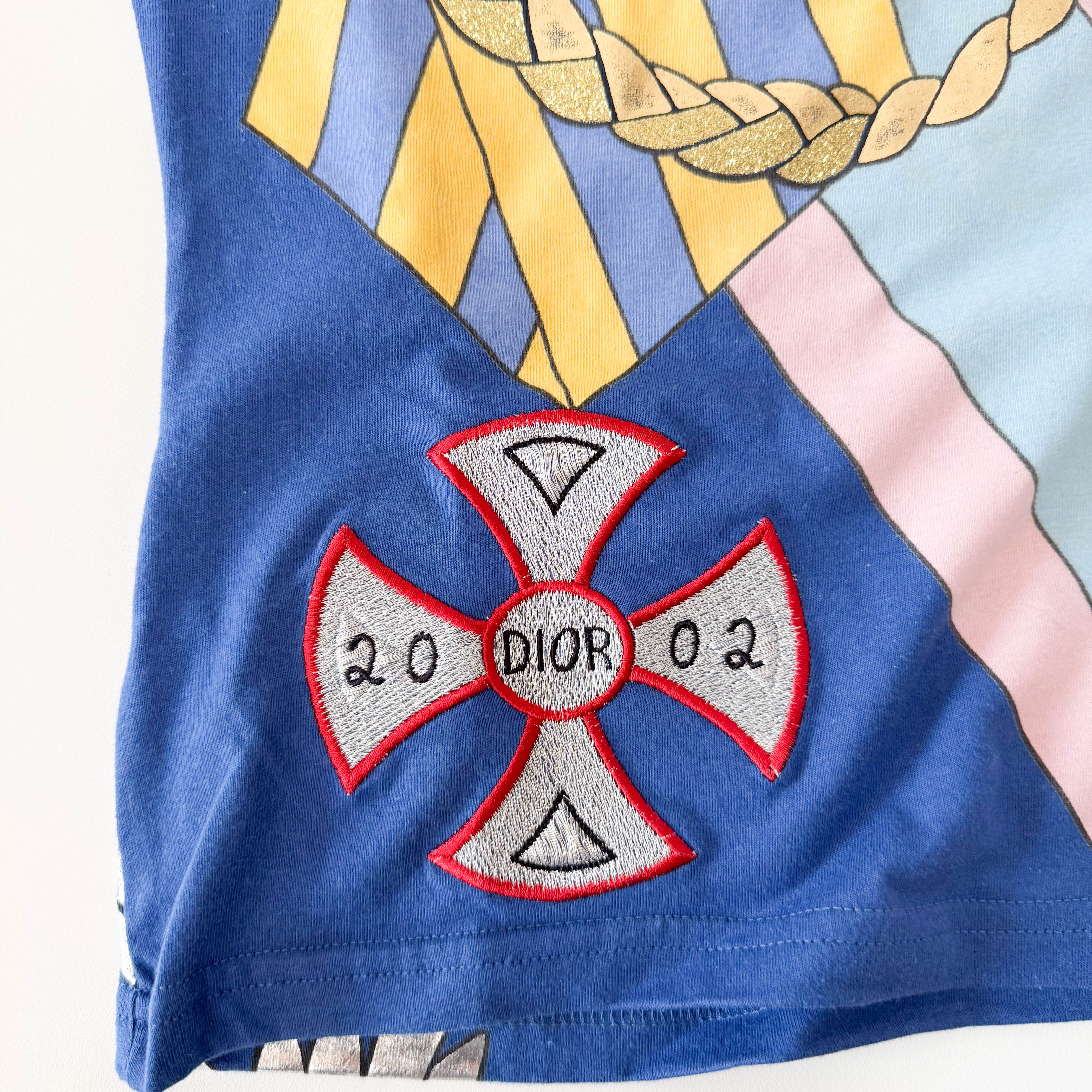 Haute Couture Size 8 Multi-colour Embroided Cotton T-Shirt