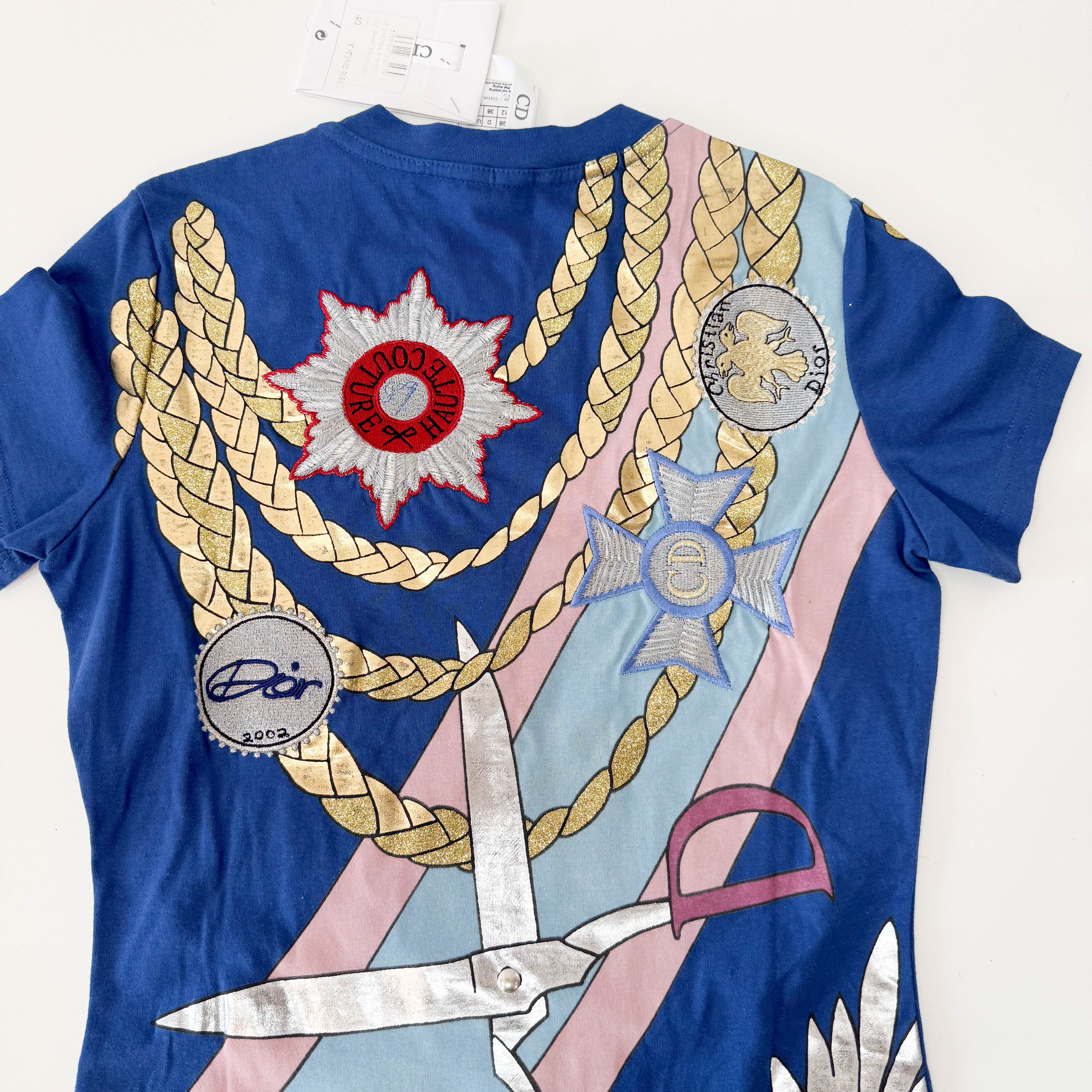 Haute Couture Size 8 Multi-colour Embroided Cotton T-Shirt