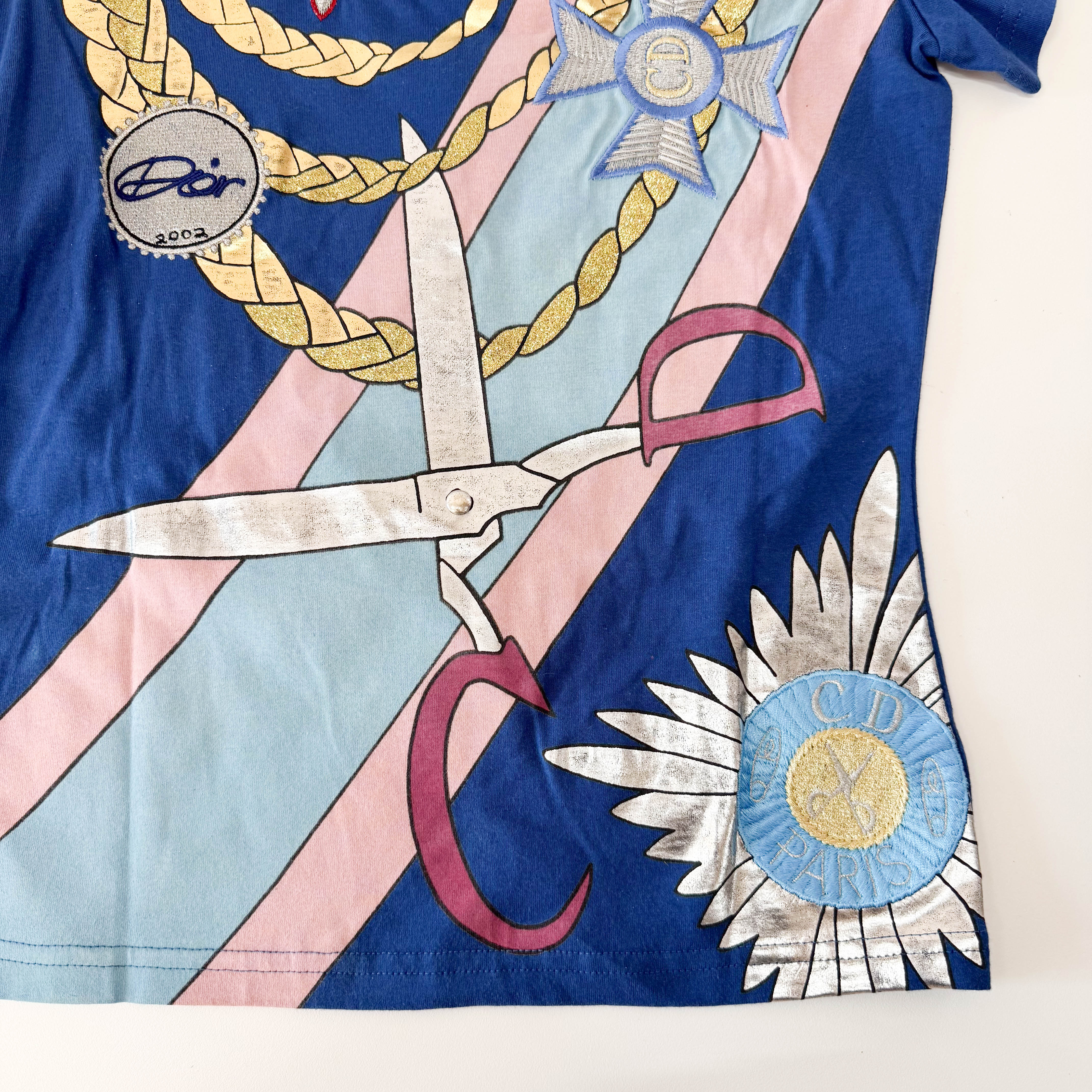 Haute Couture Size 8 Multi-colour Embroided Cotton T-Shirt