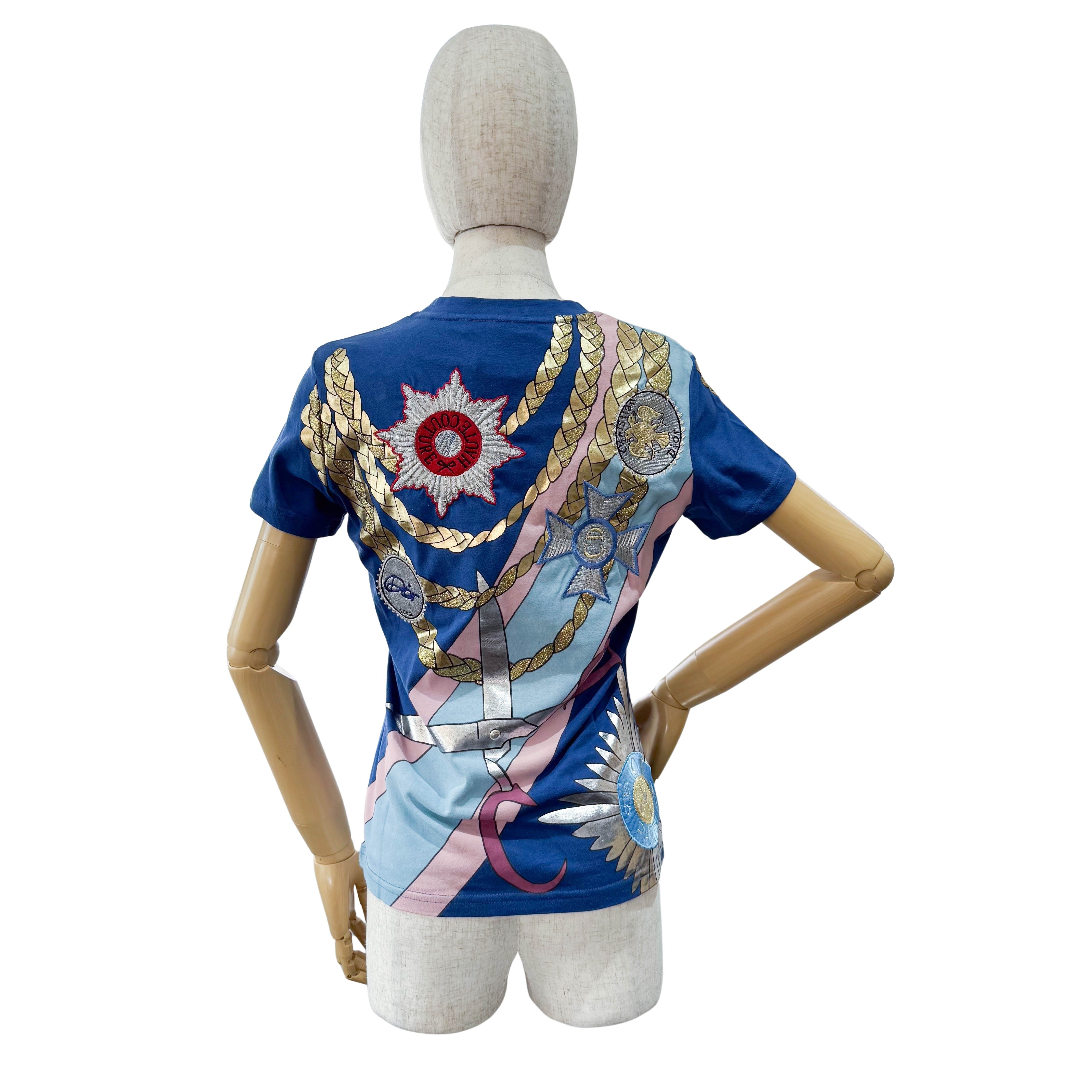 Haute Couture Size 8 Multi-colour Embroided Cotton T-Shirt