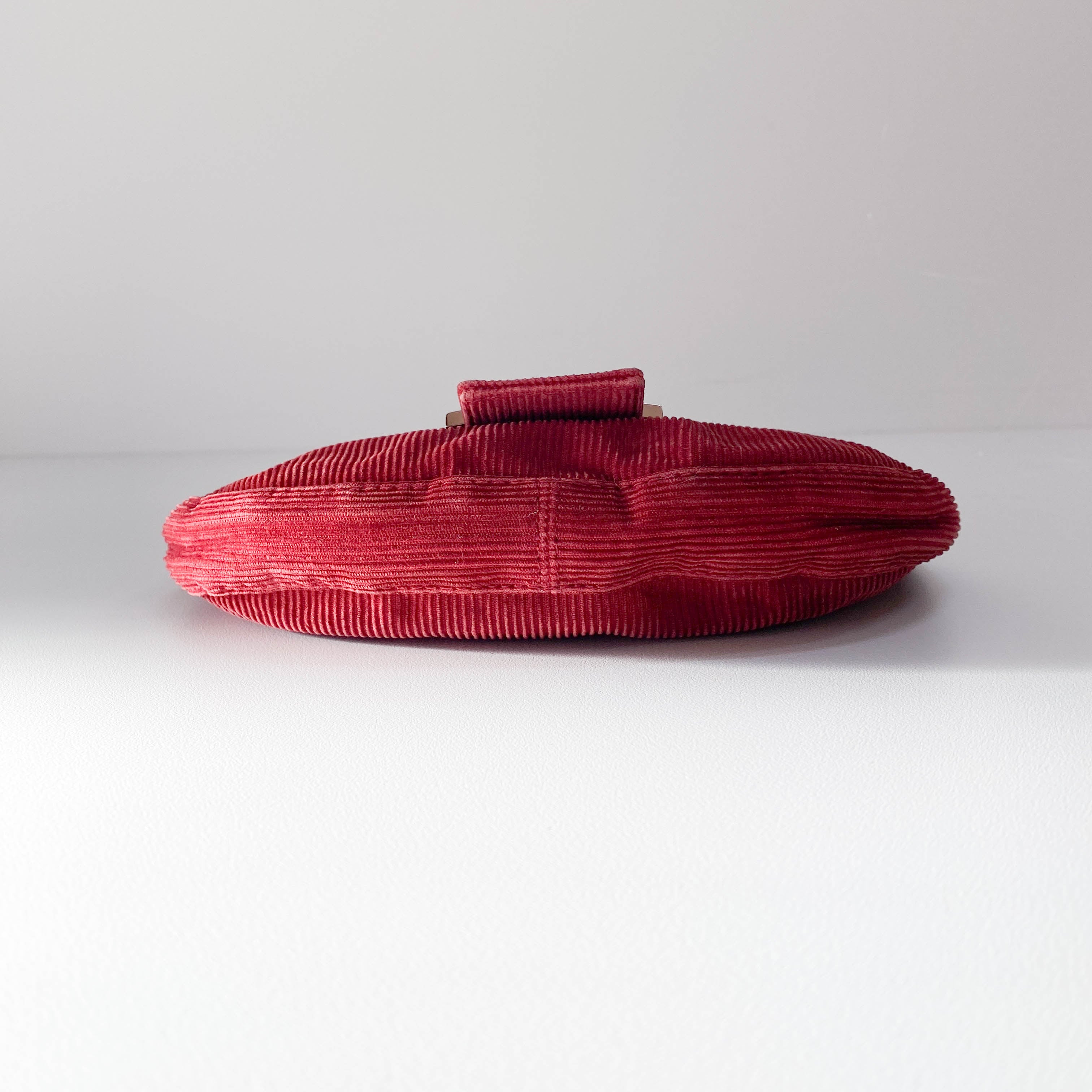 Croissant Red Corduroy Shoulder Bag