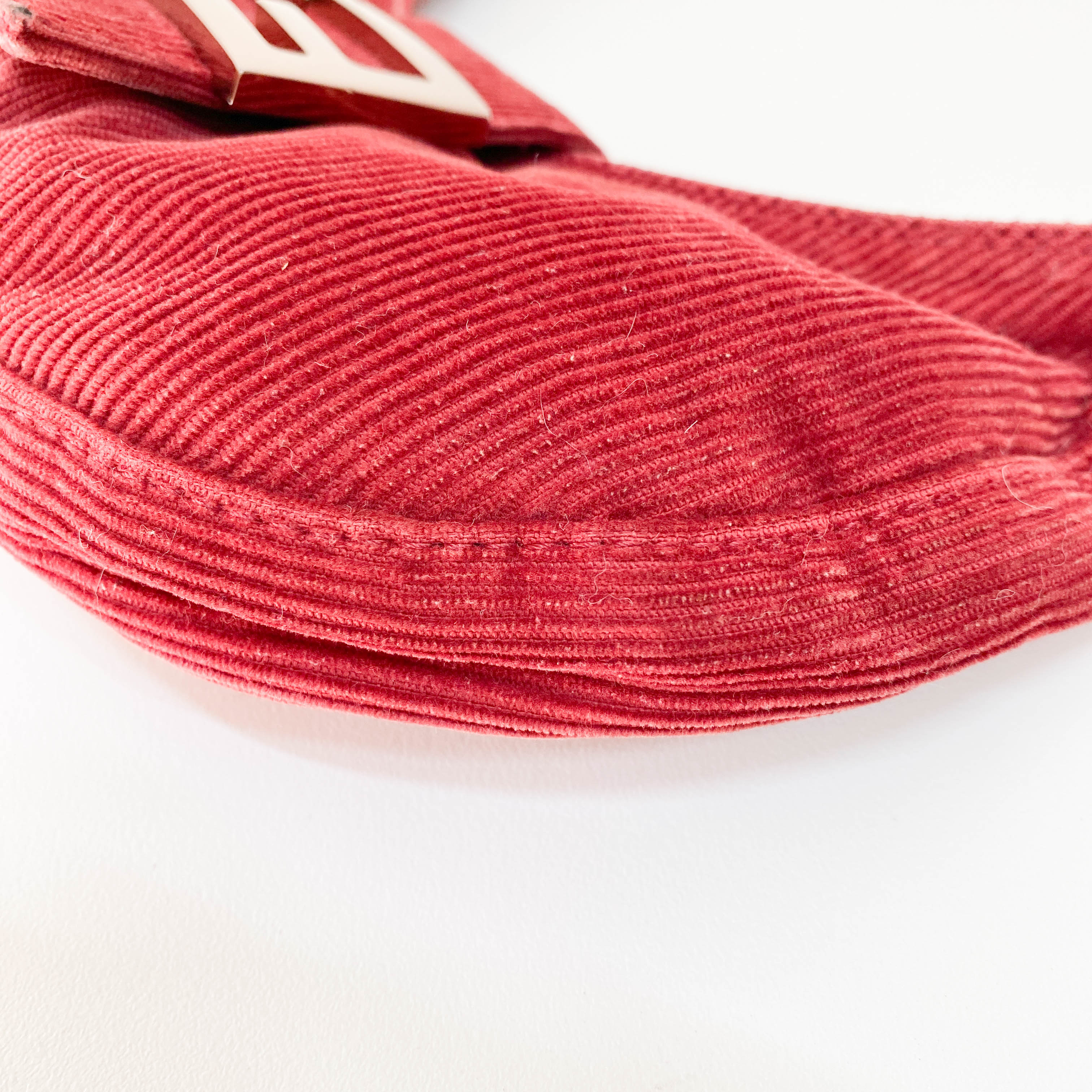 Croissant Red Corduroy Shoulder Bag