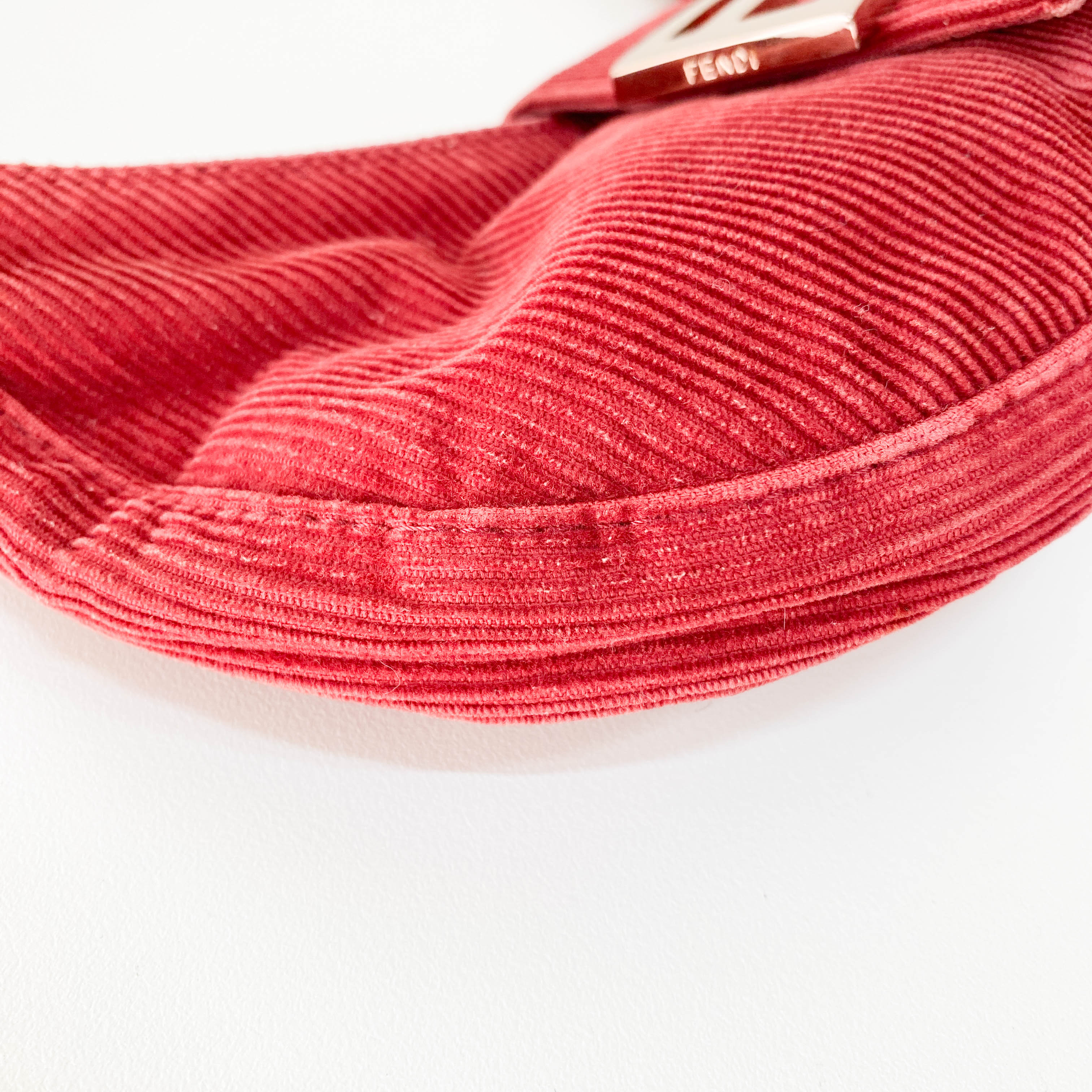 Croissant Red Corduroy Shoulder Bag