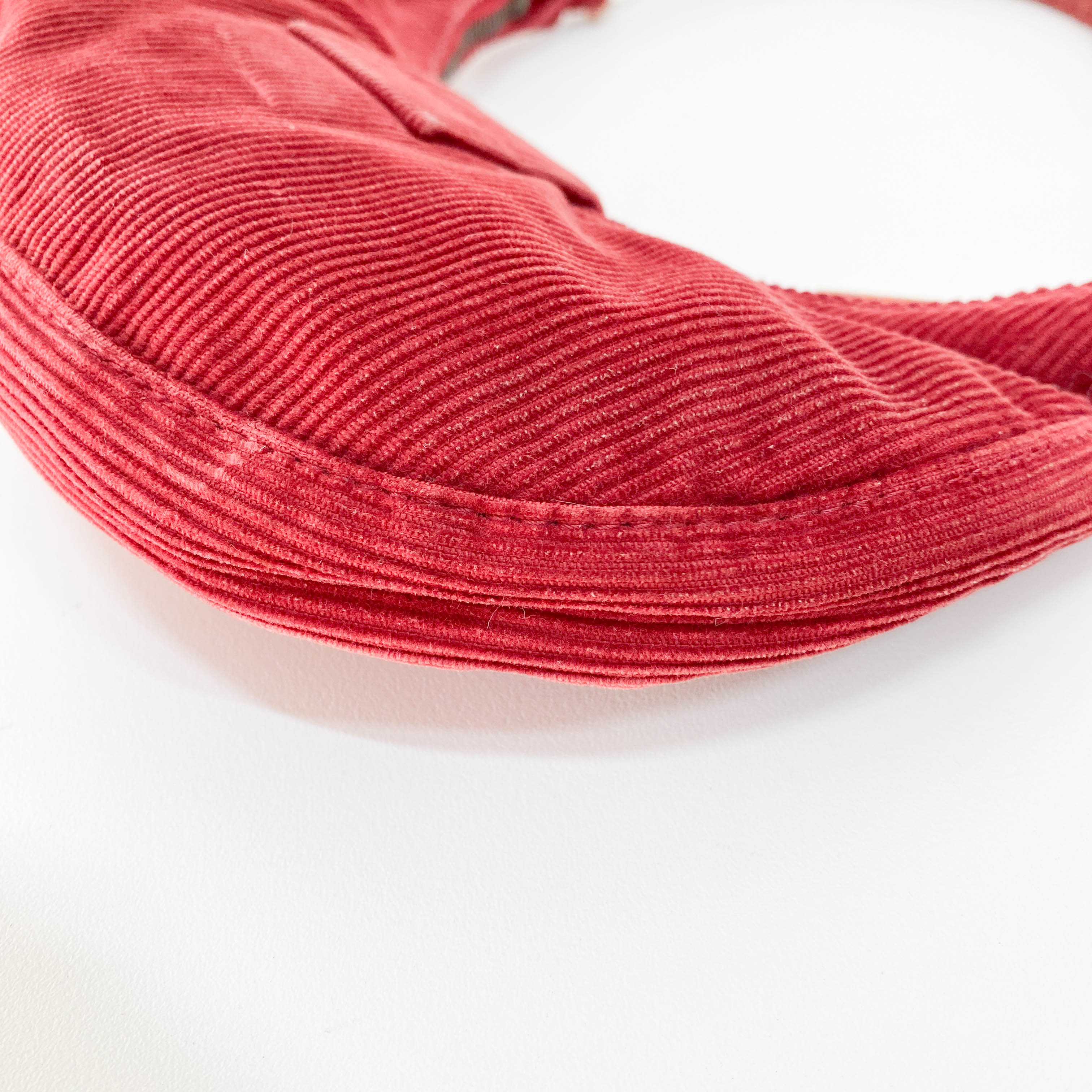 Croissant Red Corduroy Shoulder Bag