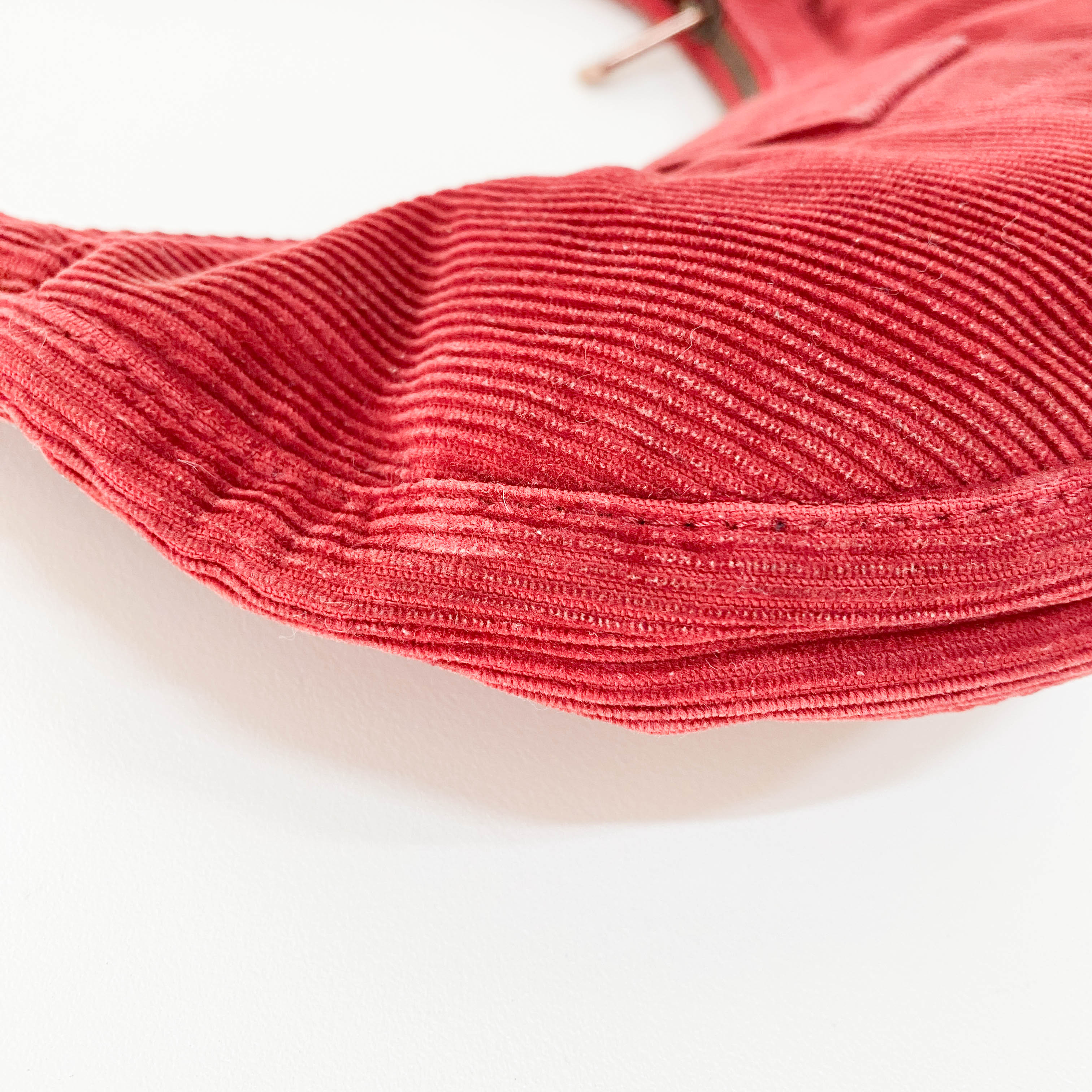 Croissant Red Corduroy Shoulder Bag