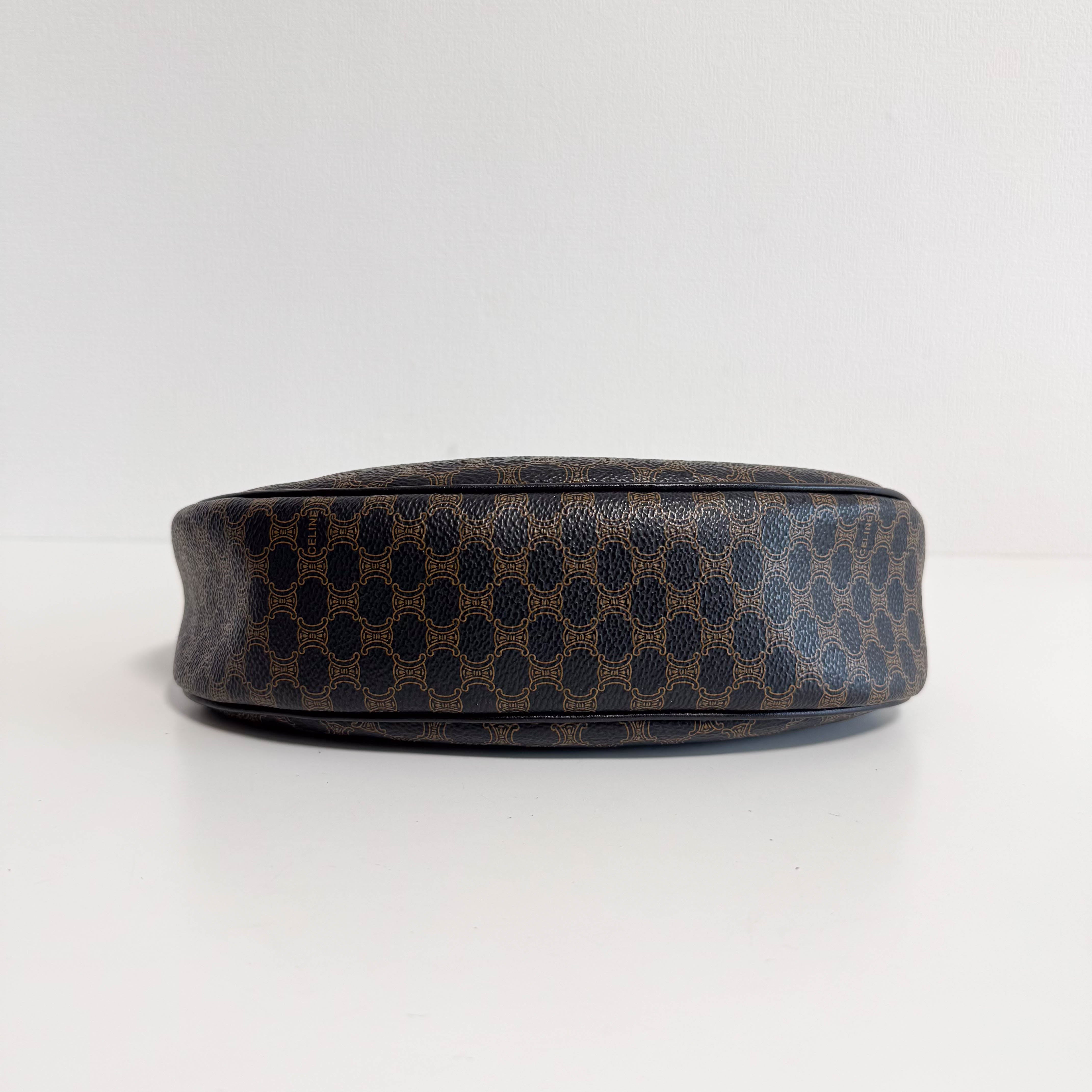 Ava Black Macadam Triomphe Hobo Shoulder Bag