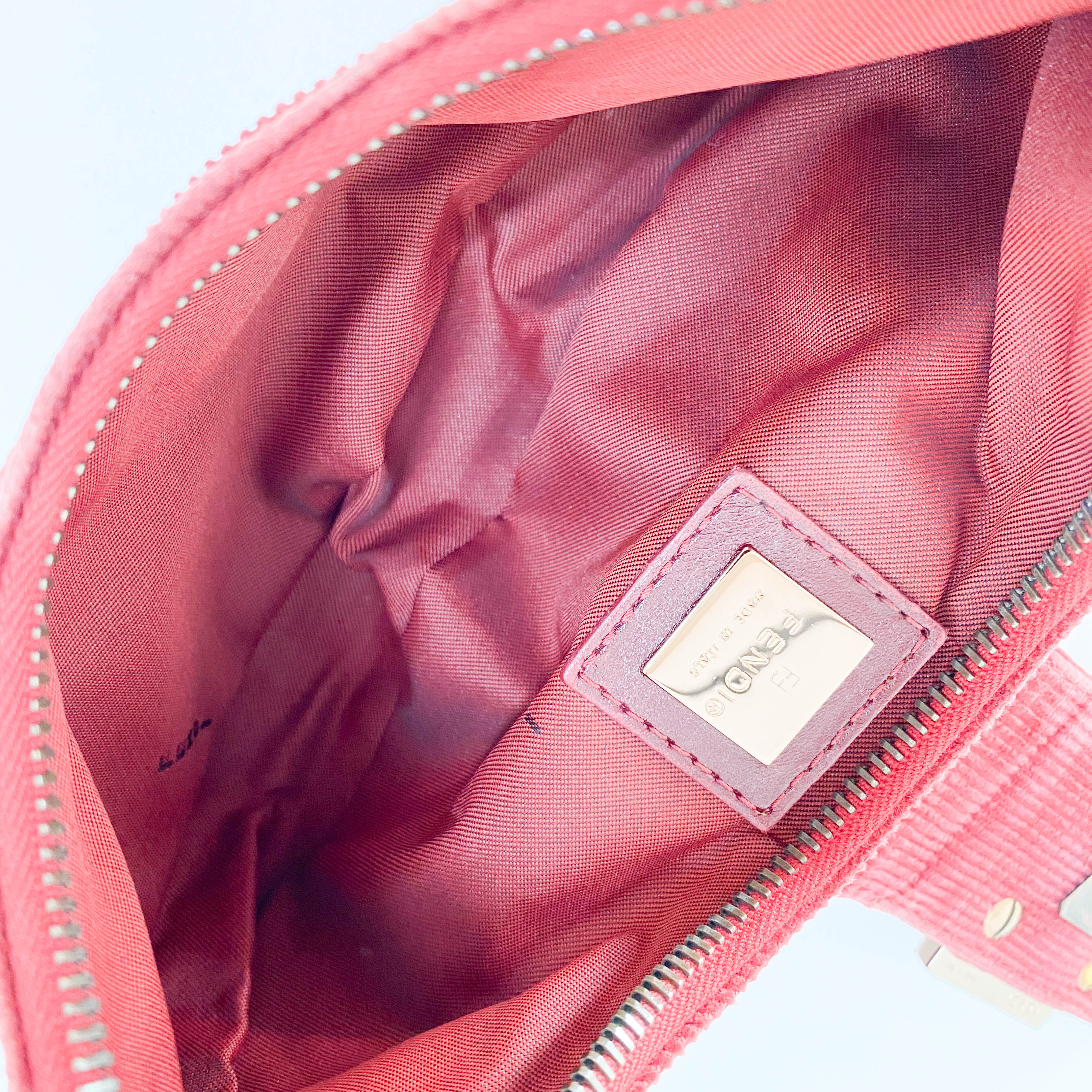 Croissant Red Corduroy Shoulder Bag