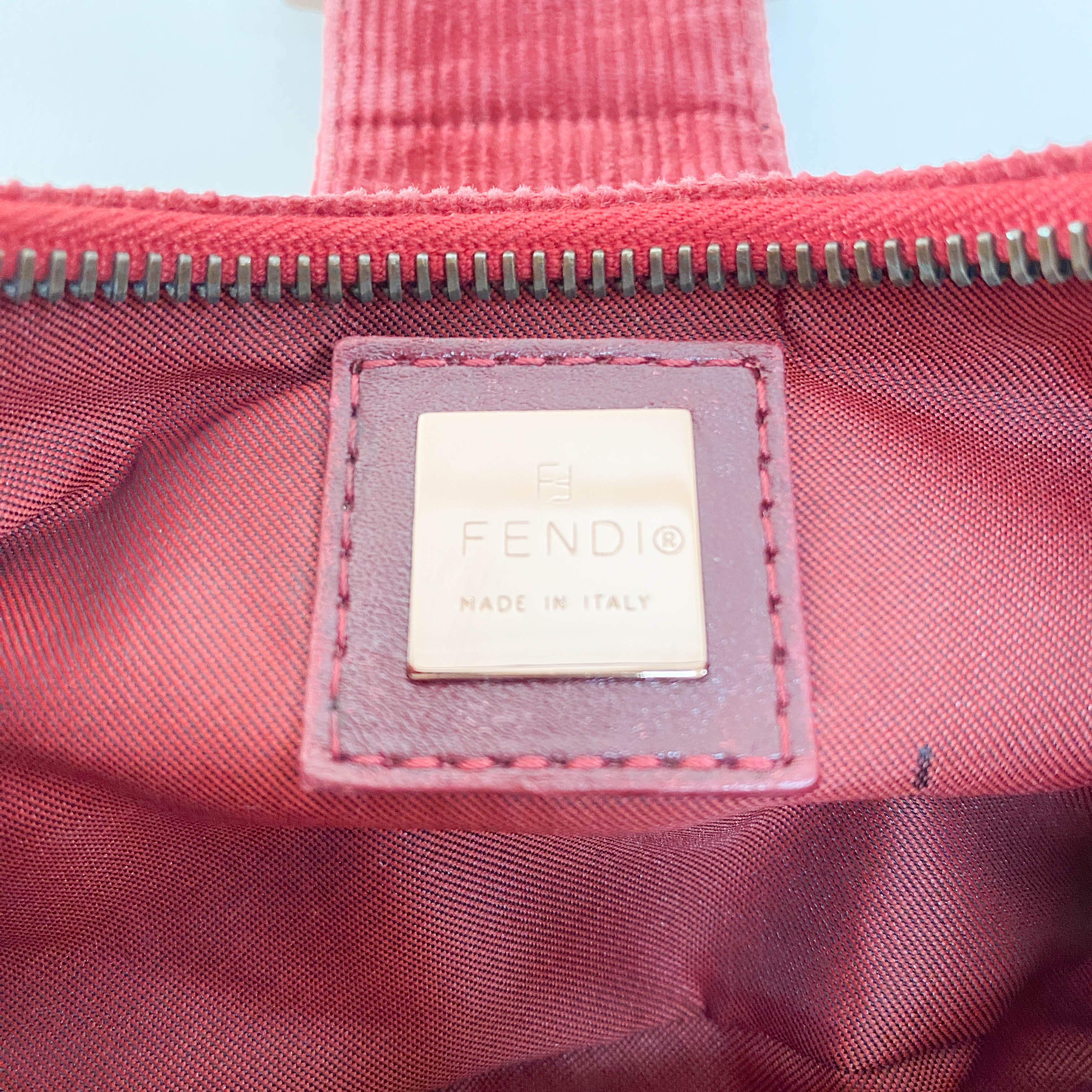 Croissant Red Corduroy Shoulder Bag