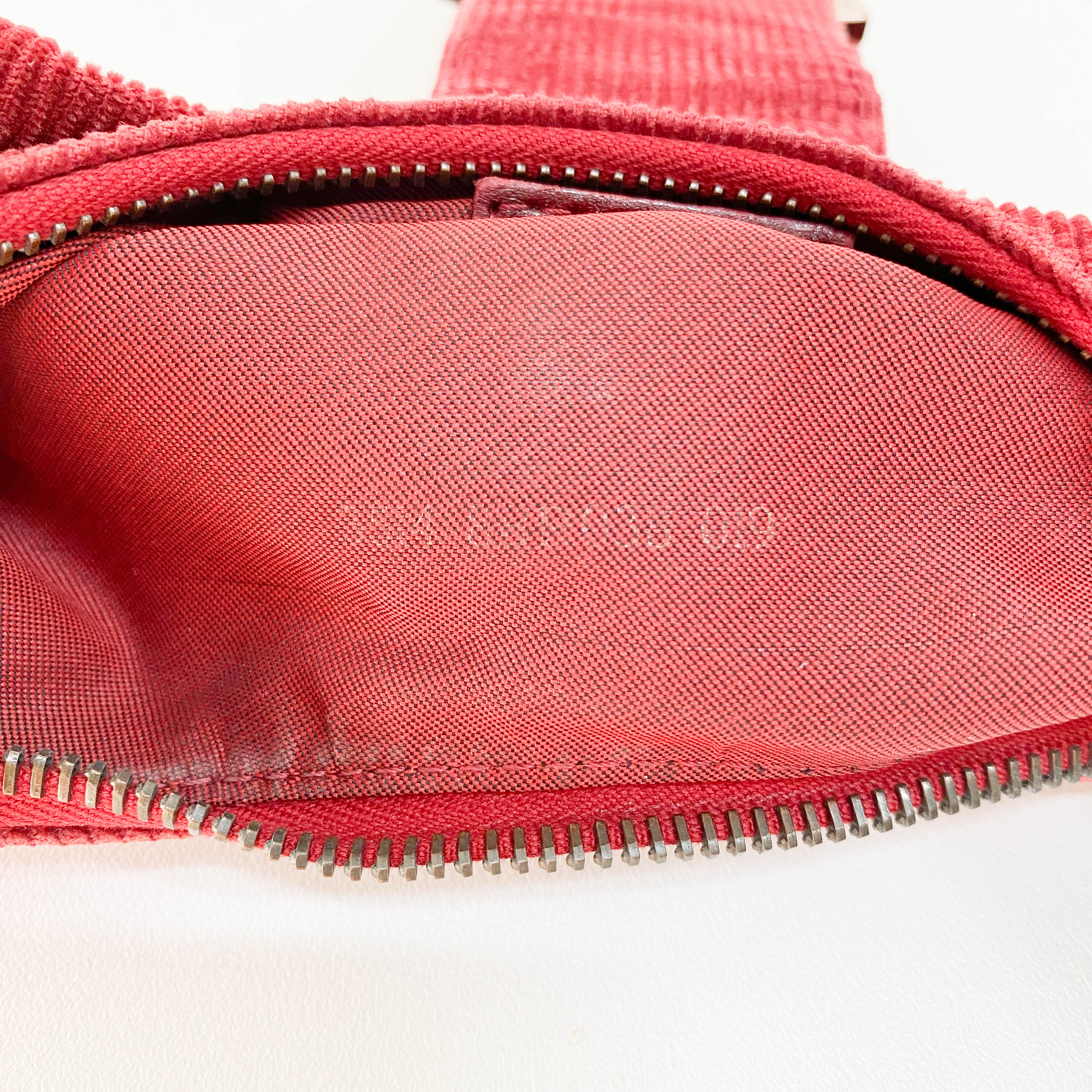 Croissant Red Corduroy Shoulder Bag