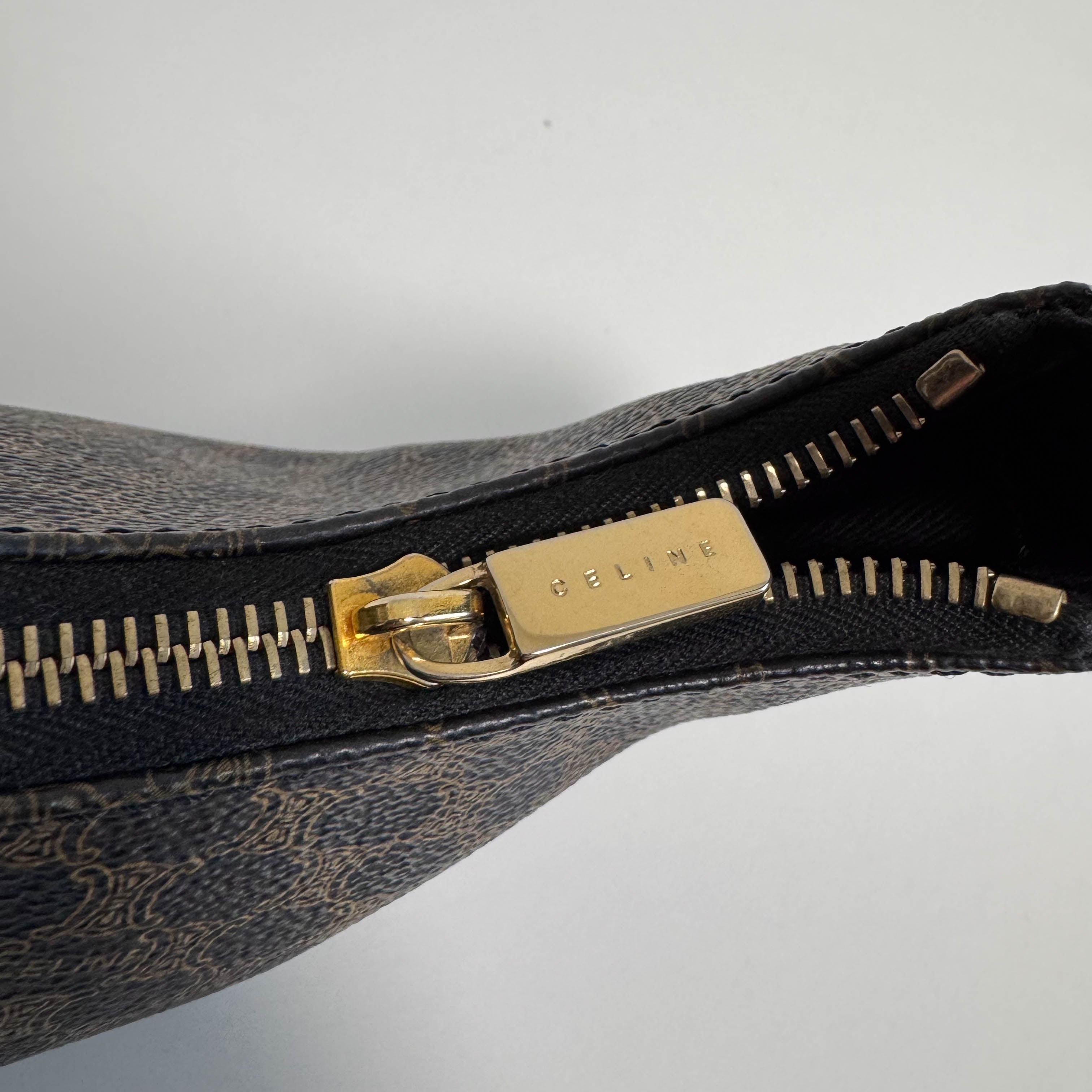 Ava Black Macadam Triomphe Hobo Shoulder Bag