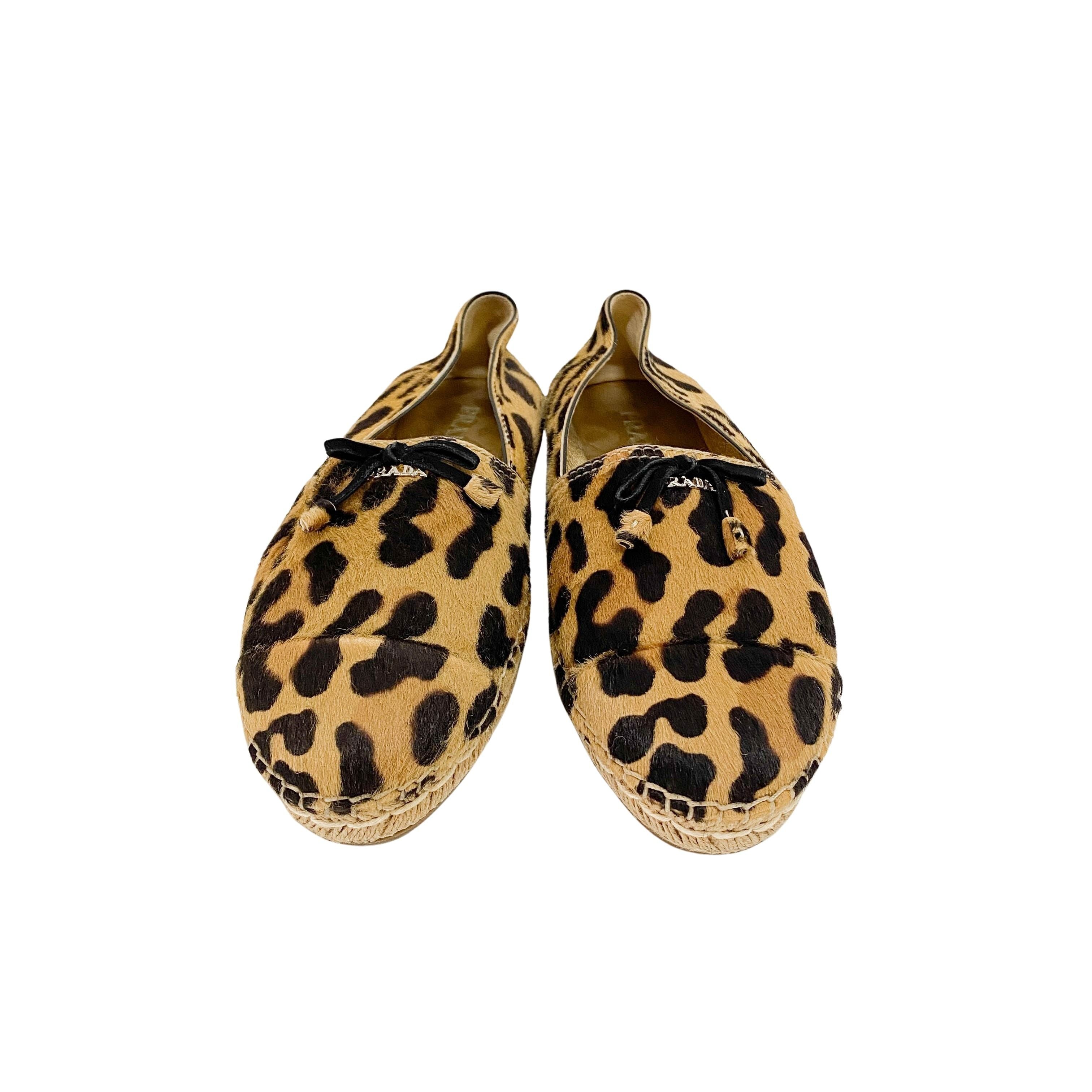 Size 8 Brown Leoaprd Print Pony Hair Shoes