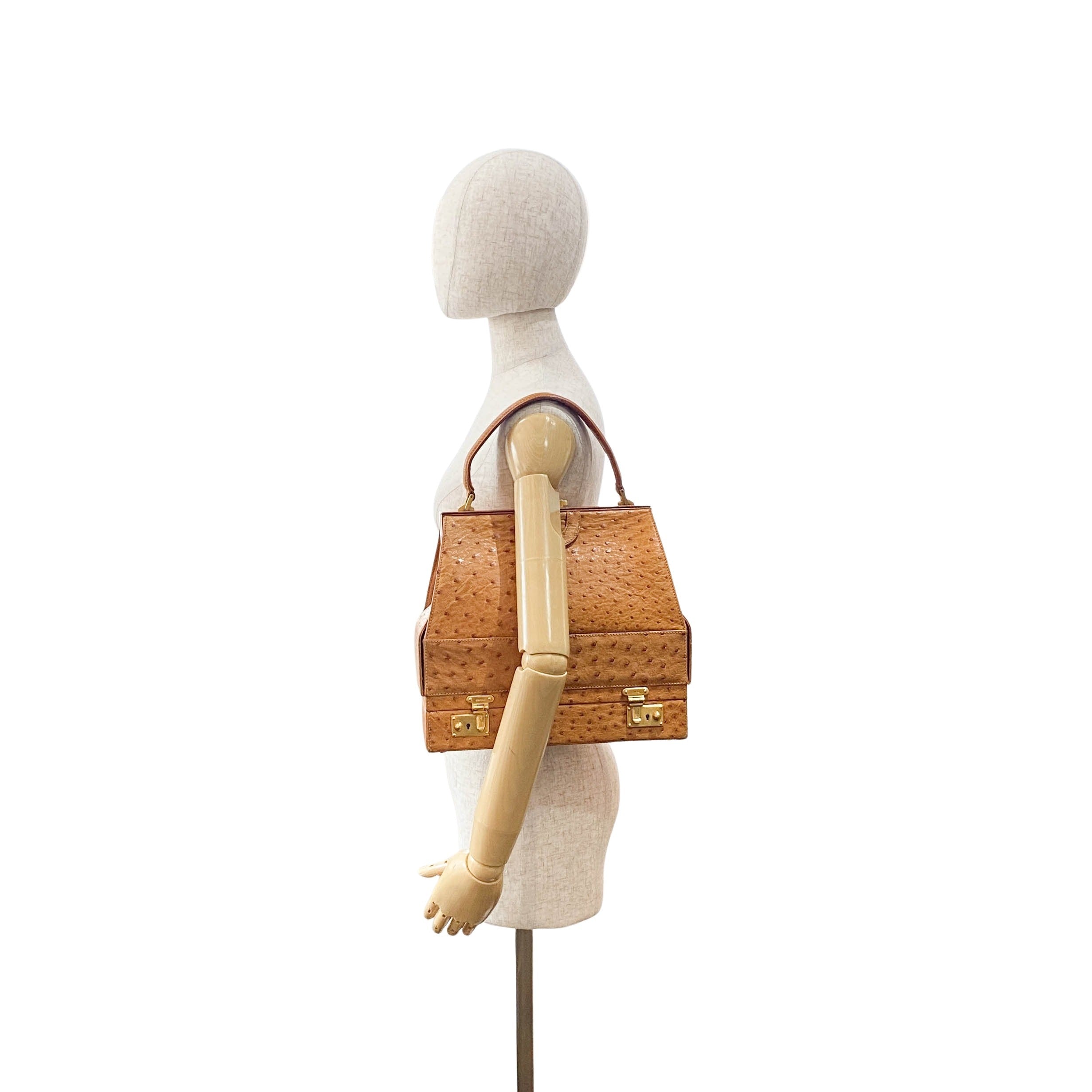 Brown Leather Trunk Hand Bag