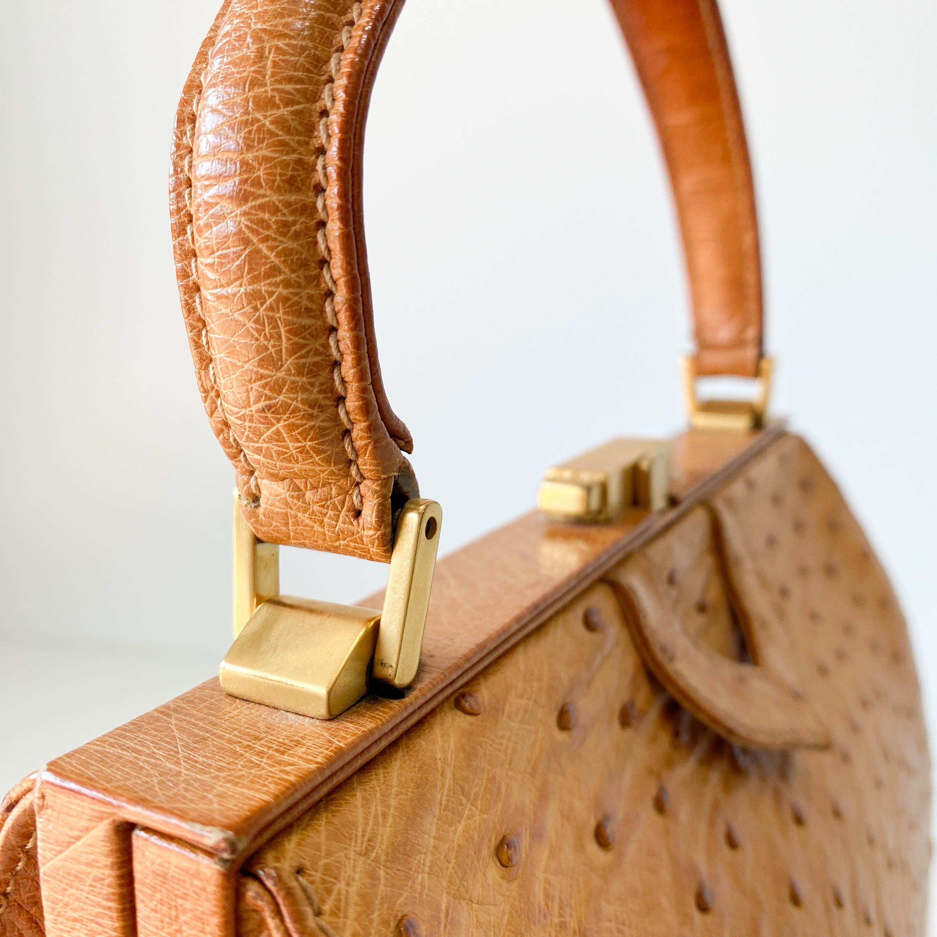 Brown Leather Trunk Hand Bag
