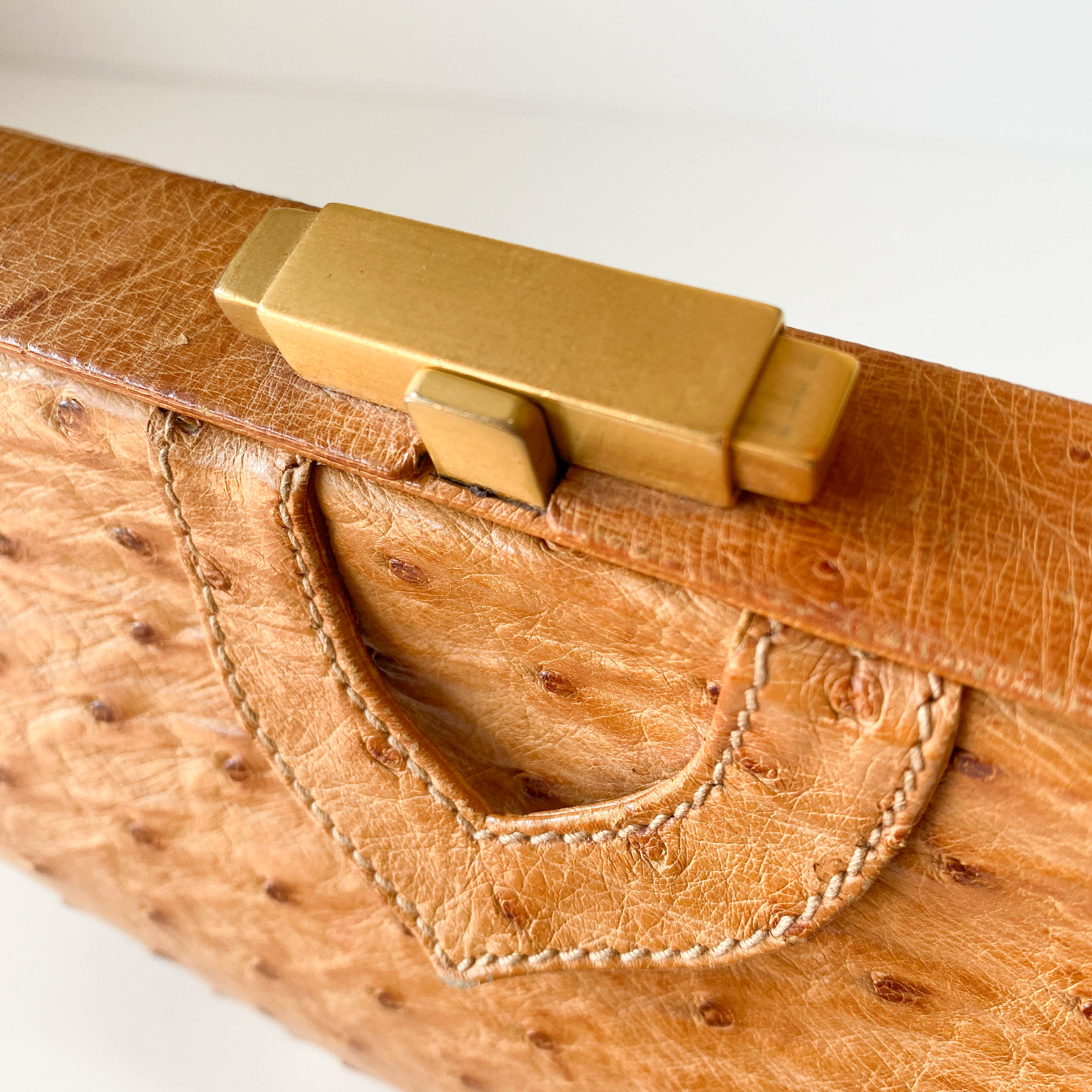 Brown Leather Trunk Hand Bag