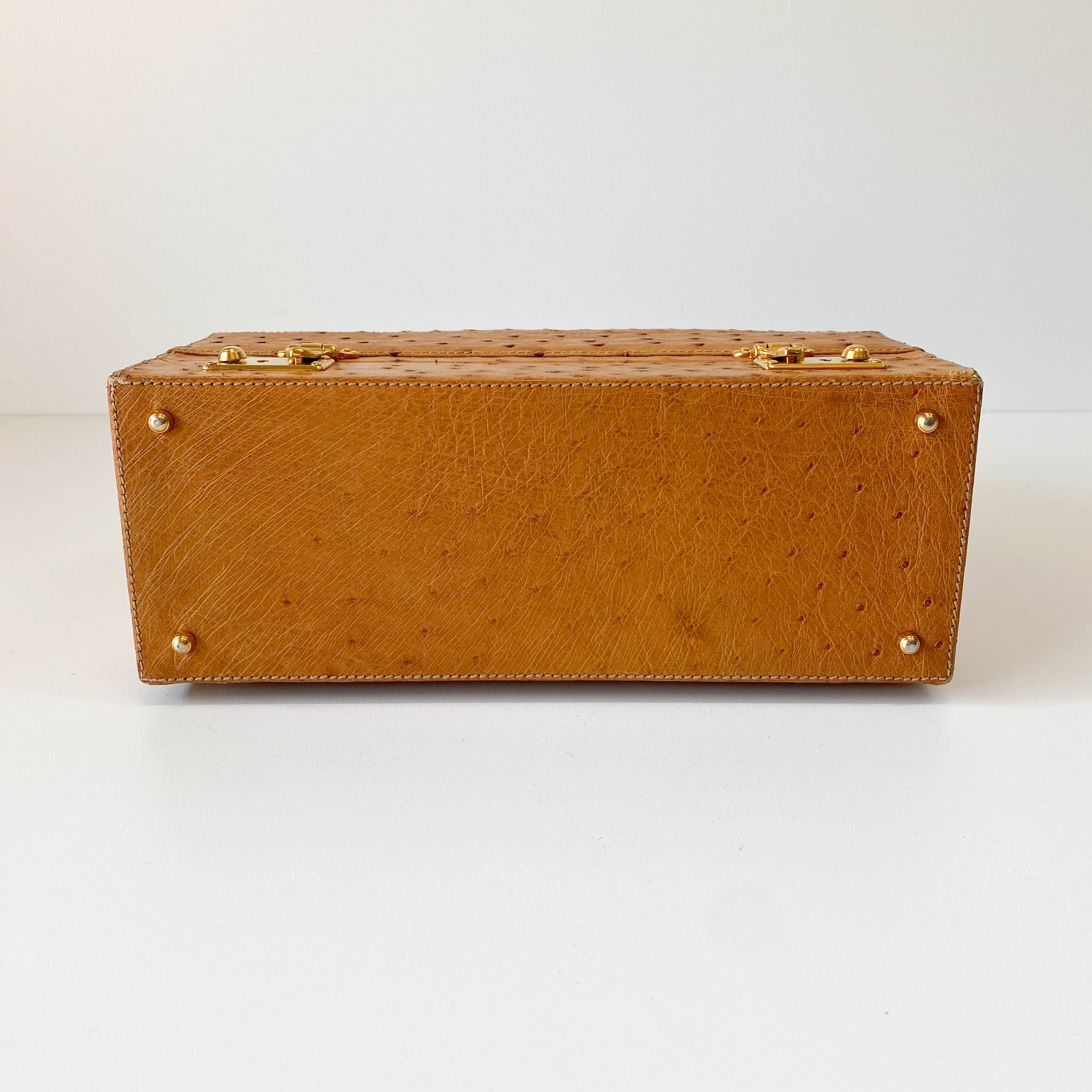 Brown Leather Trunk Hand Bag