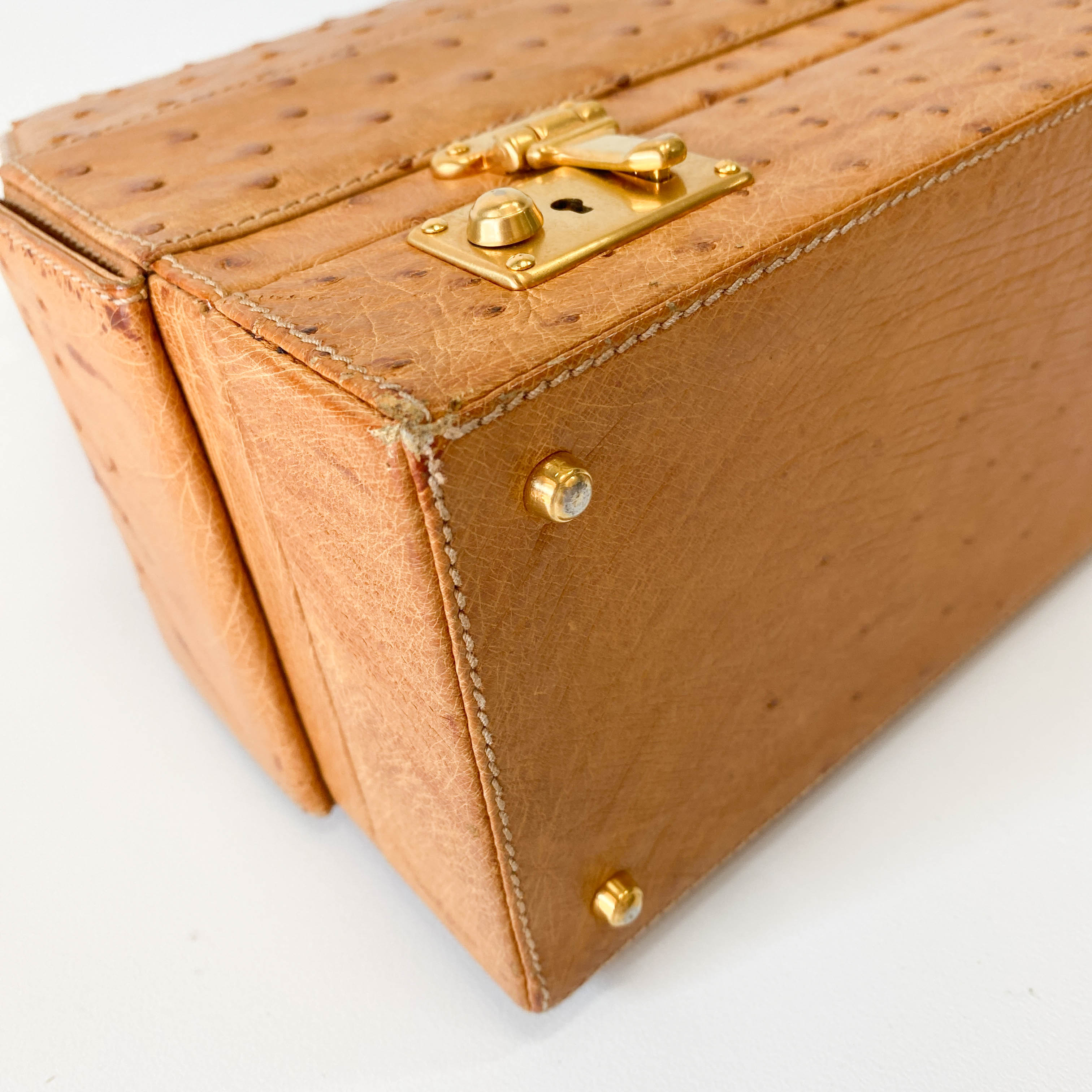 Brown Leather Trunk Hand Bag