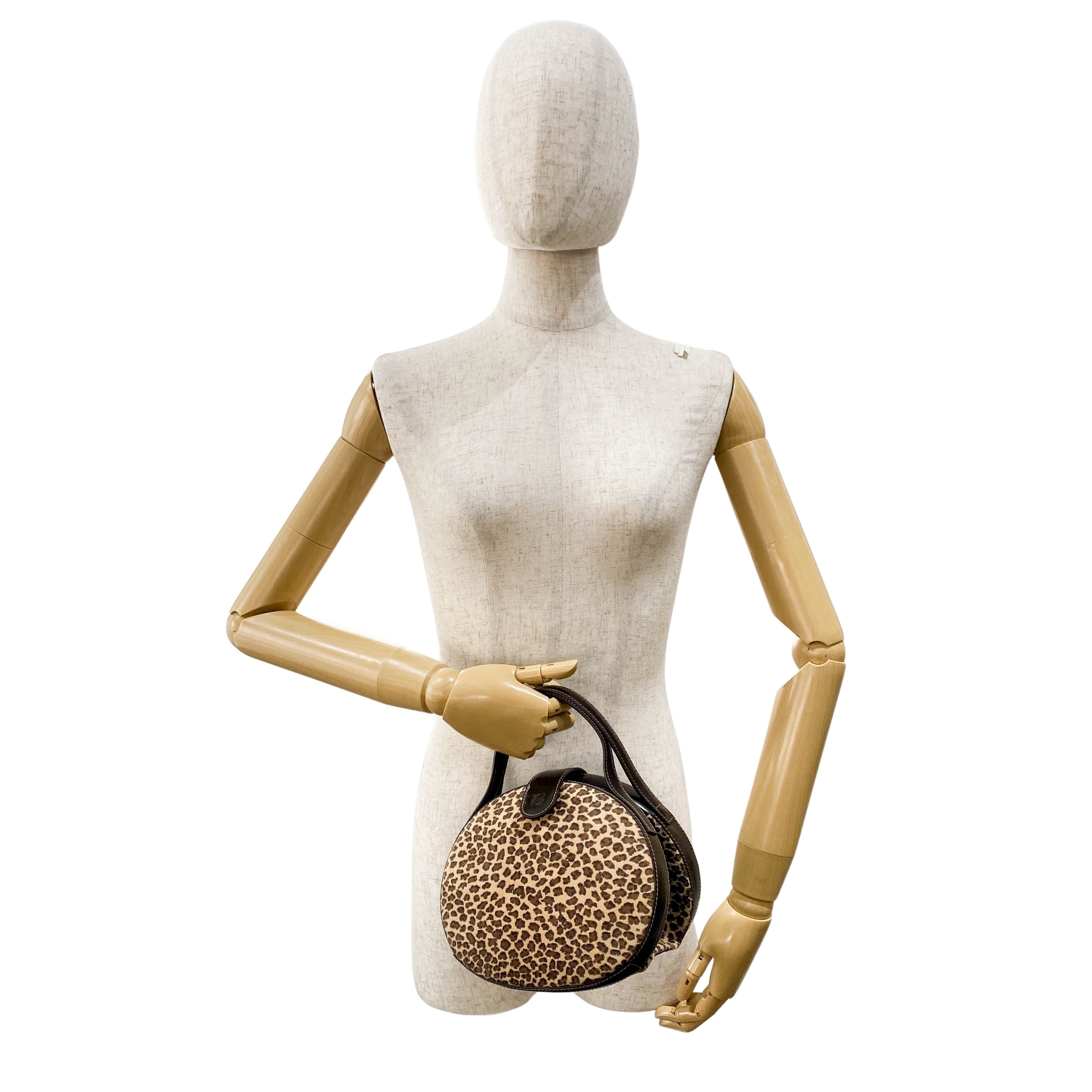 Suede Leopard Print Handbag