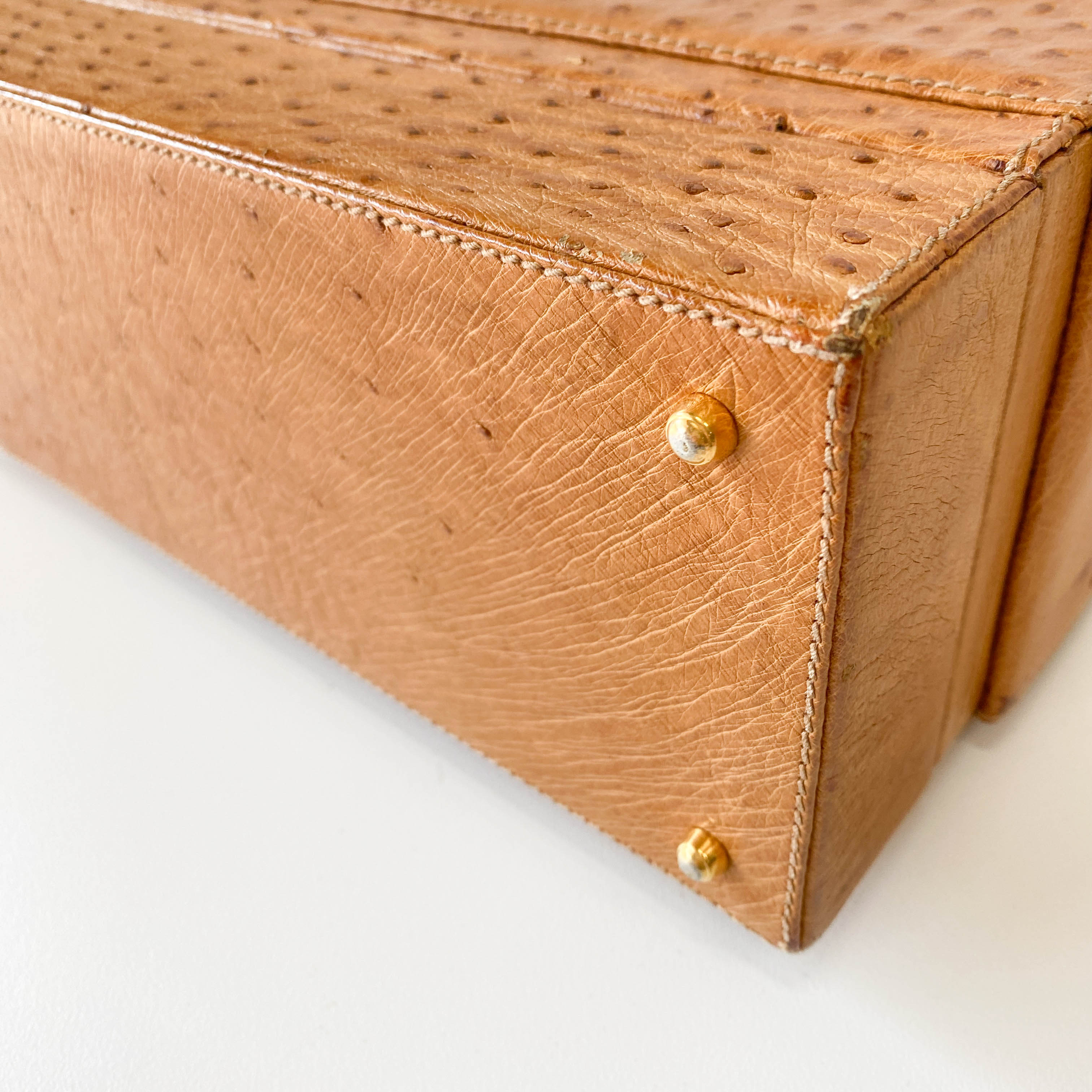 Brown Leather Trunk Hand Bag