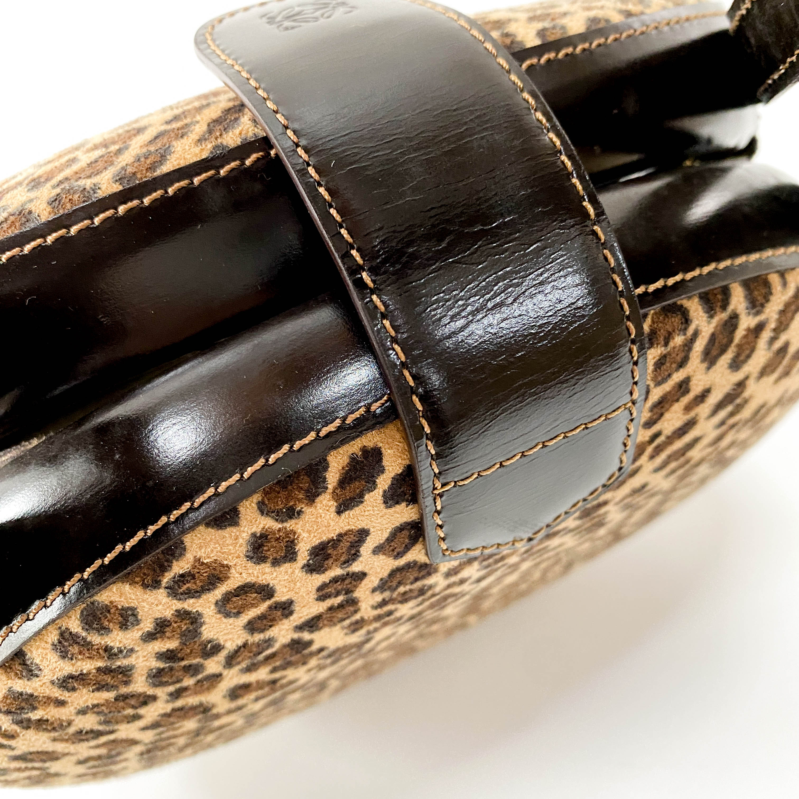 Suede Leopard Print Handbag