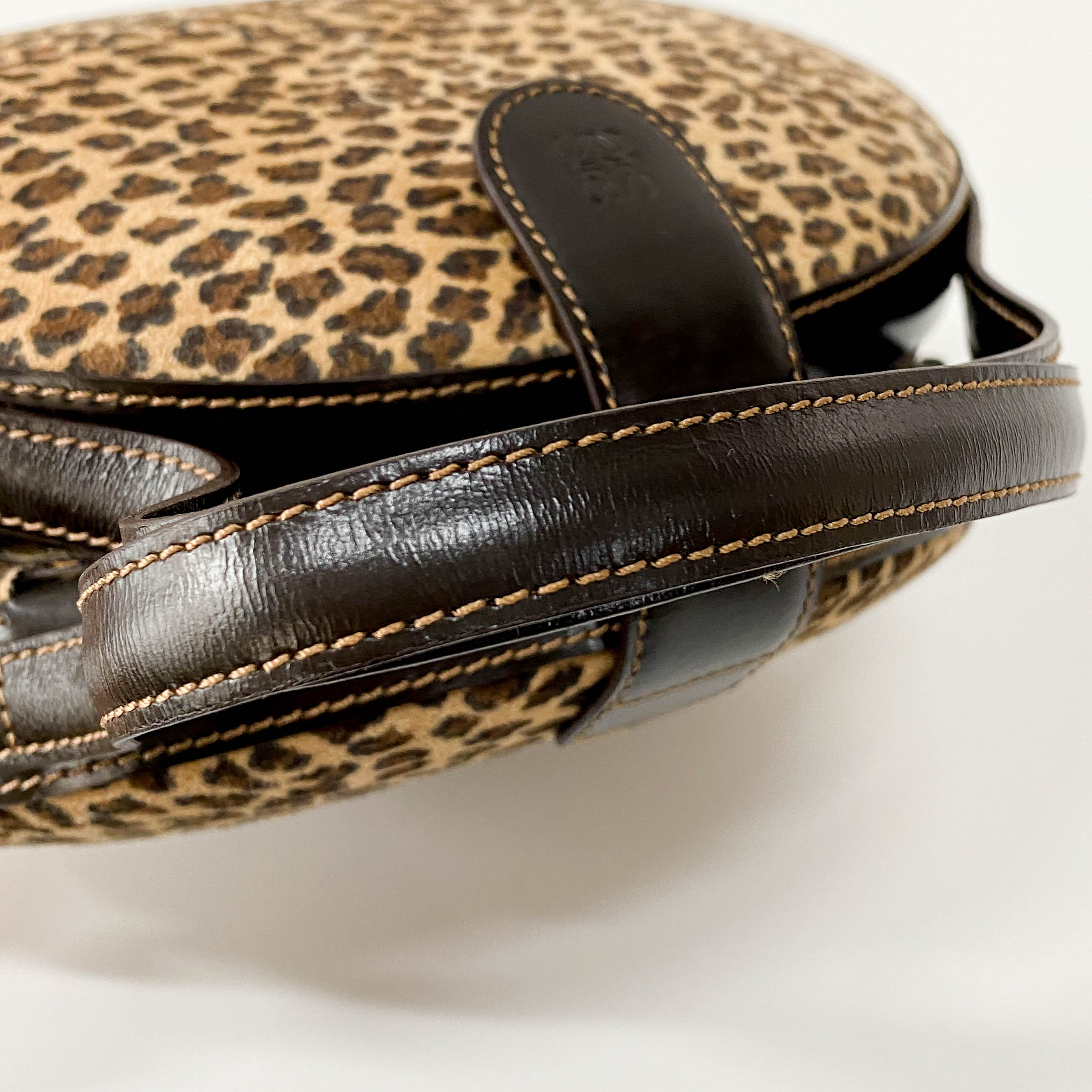 Suede Leopard Print Handbag