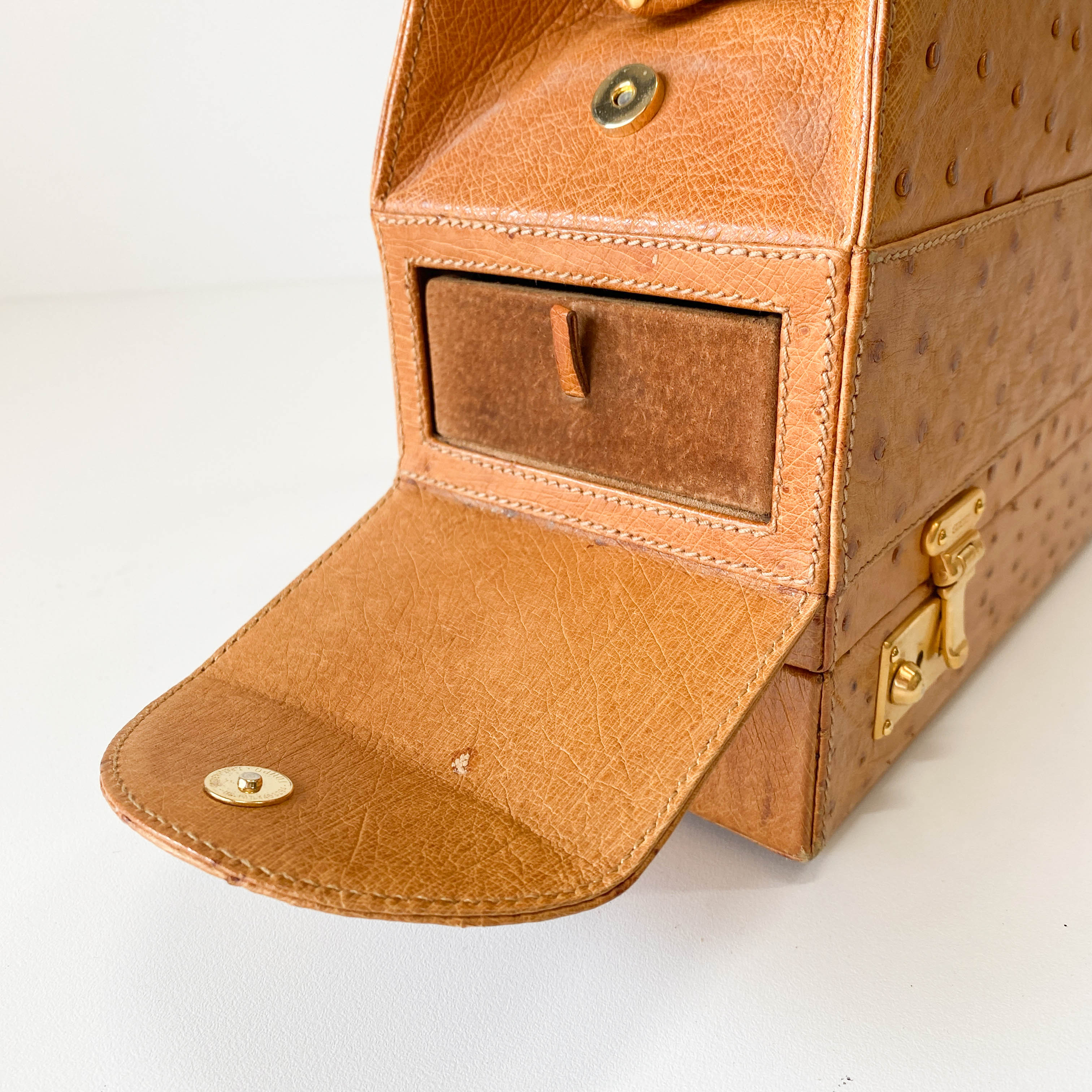 Brown Leather Trunk Hand Bag