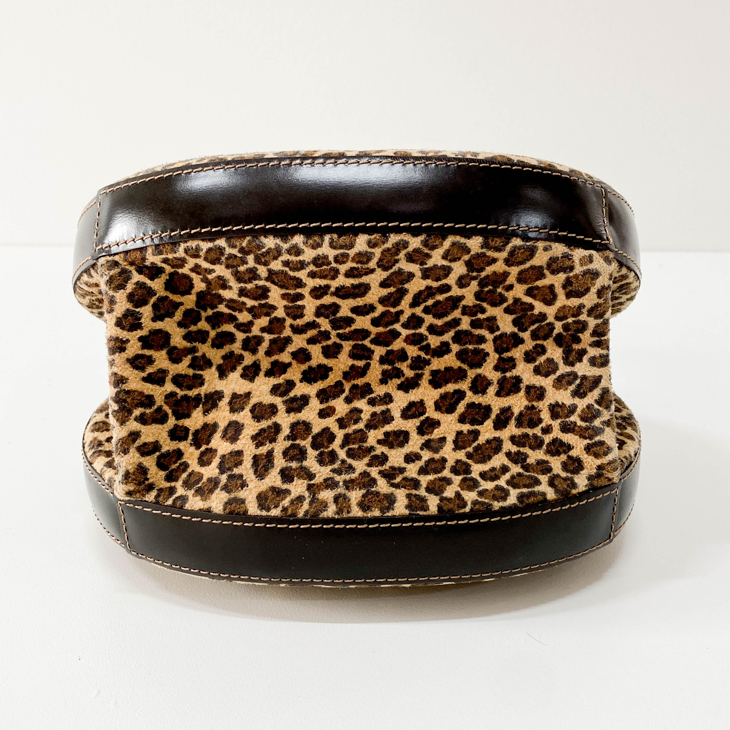 Suede Leopard Print Handbag