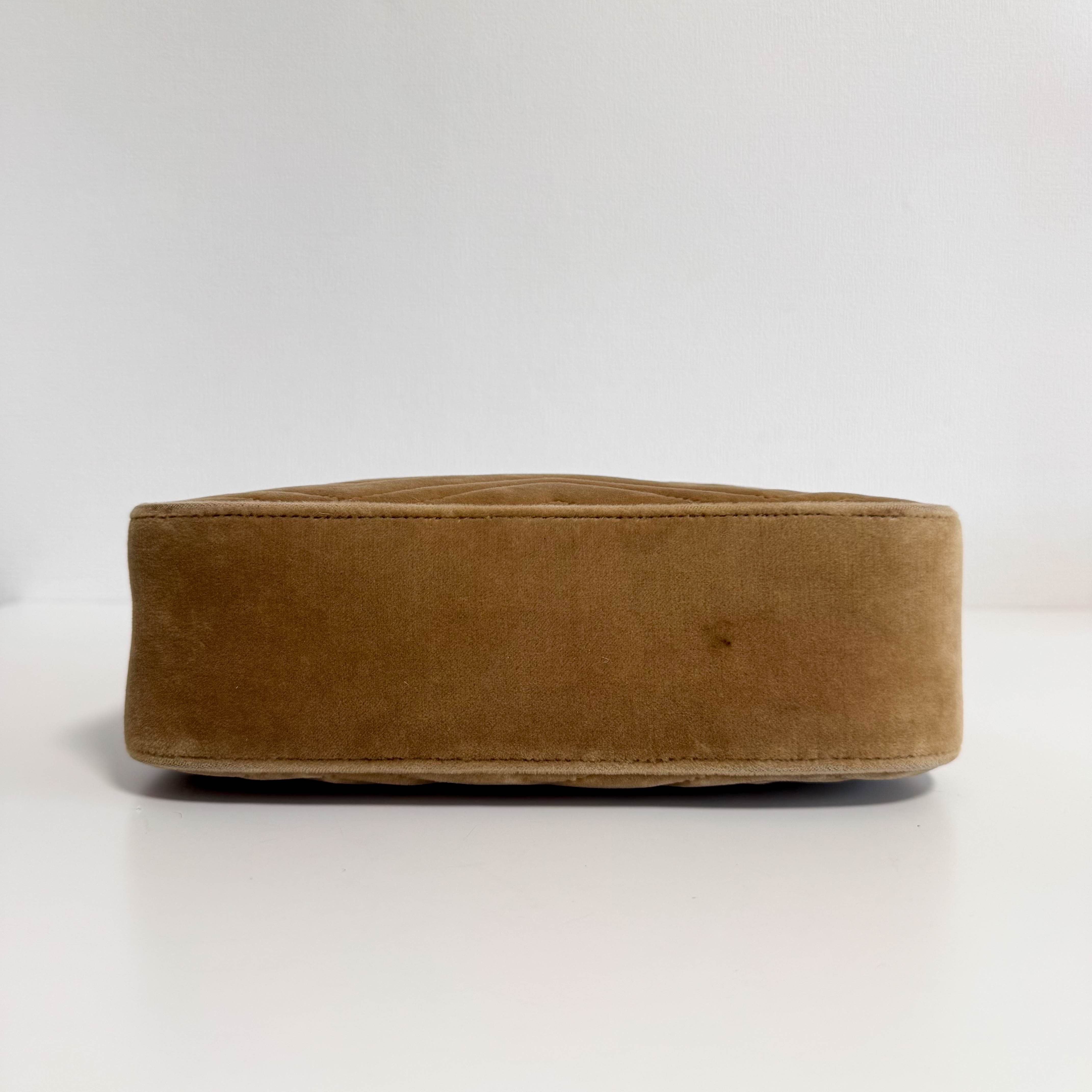 GG Marmont Brown Velvet Camera Bag