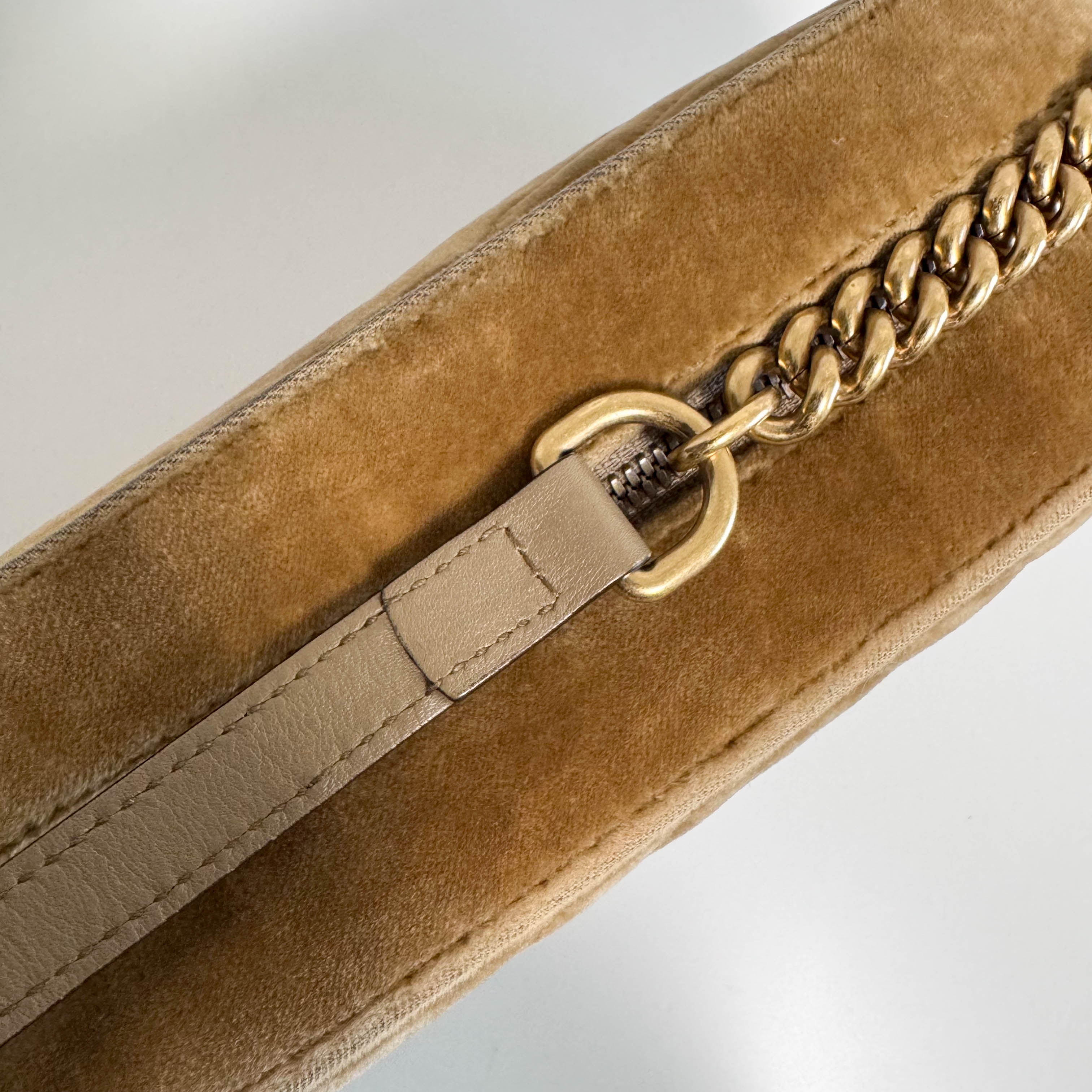 GG Marmont Brown Velvet Camera Bag