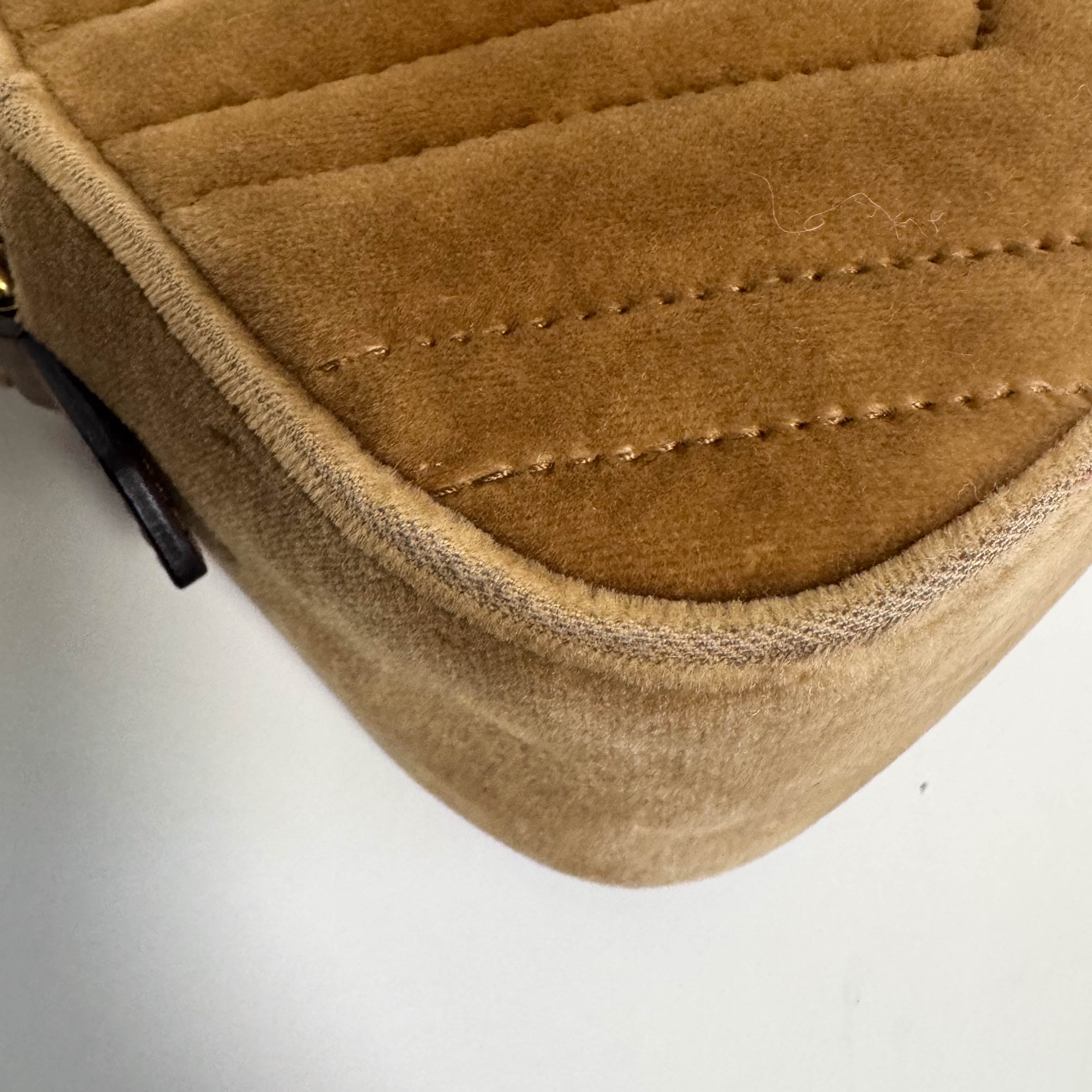 GG Marmont Brown Velvet Camera Bag