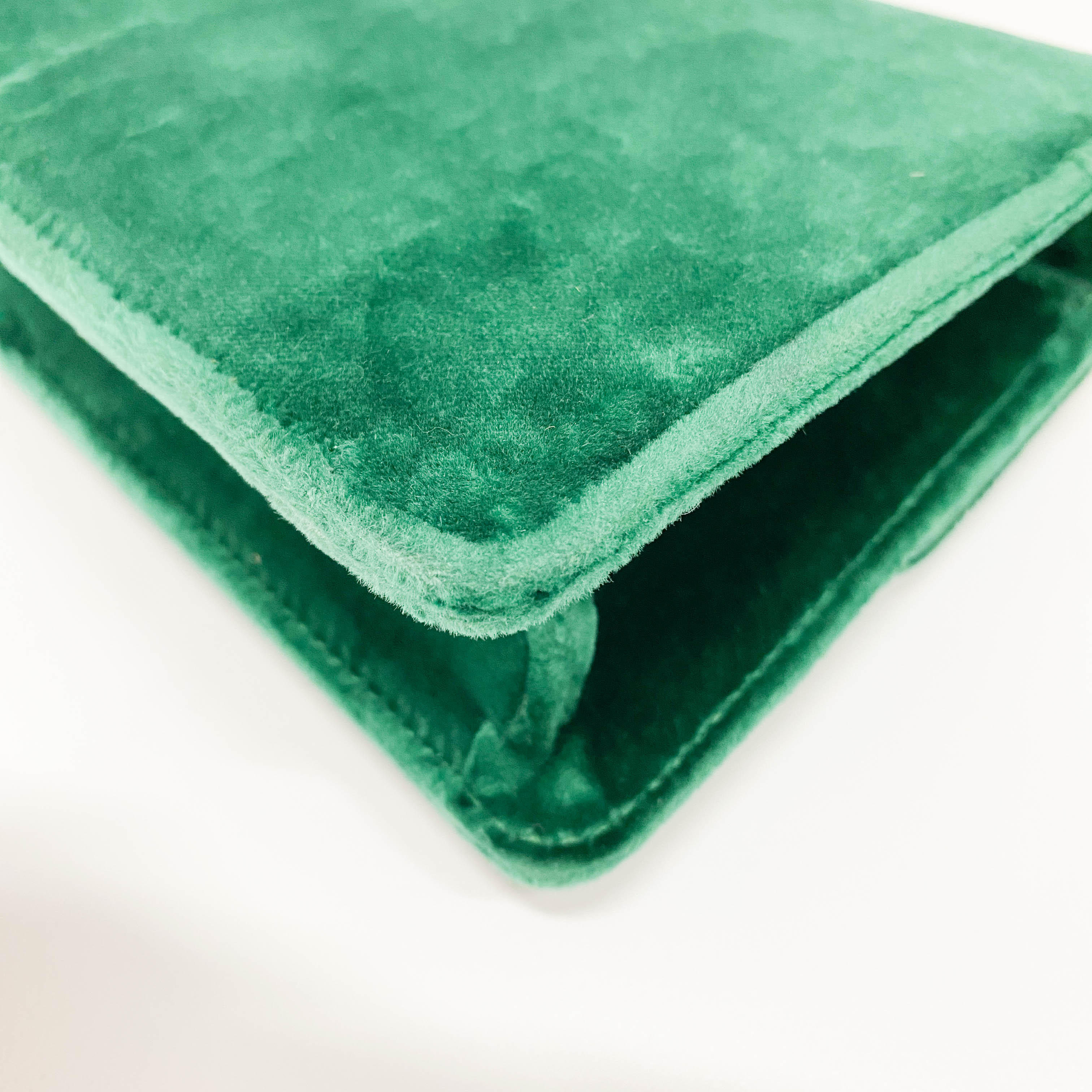 Green Velvet Rhinestones G Buckle