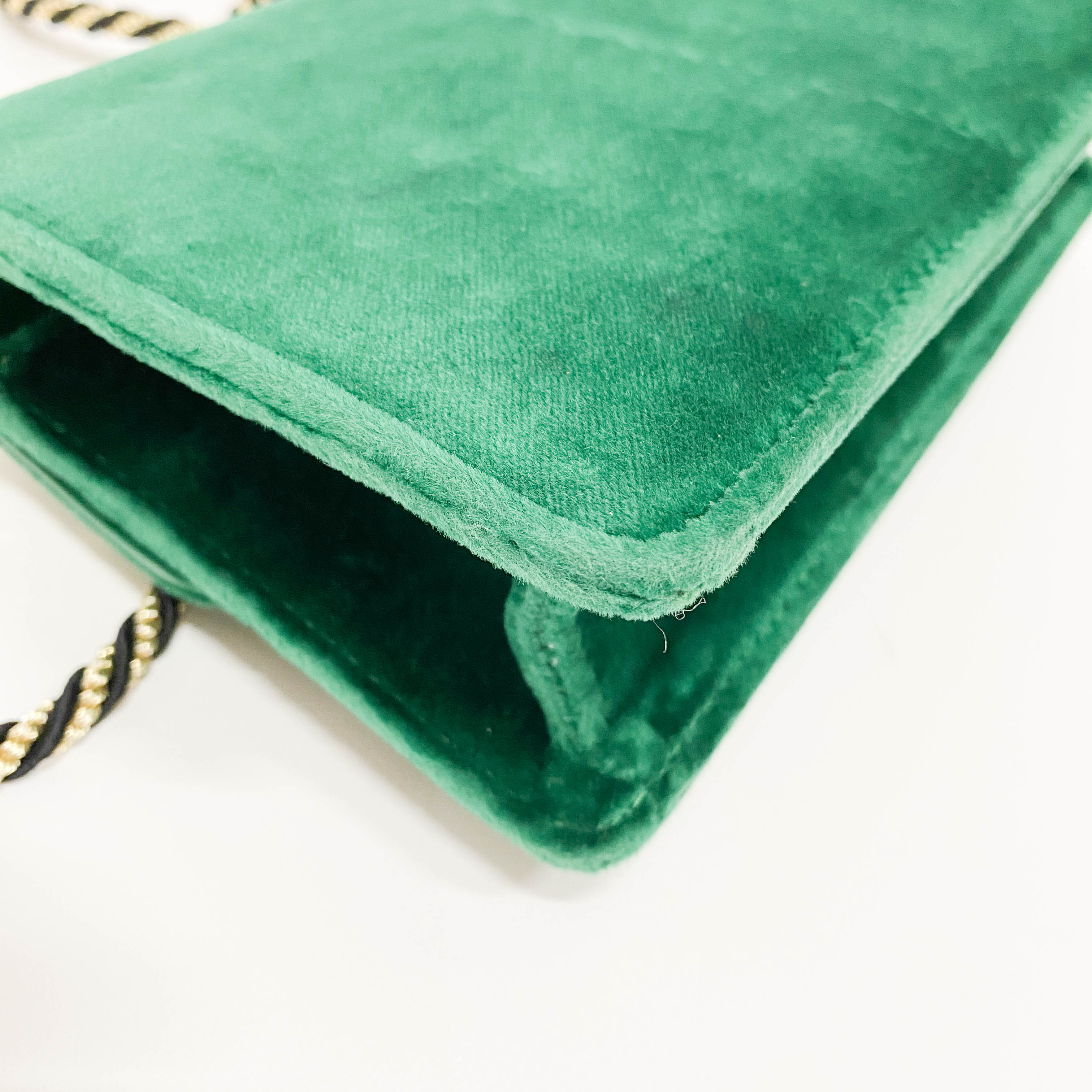 Green Velvet Rhinestones G Buckle