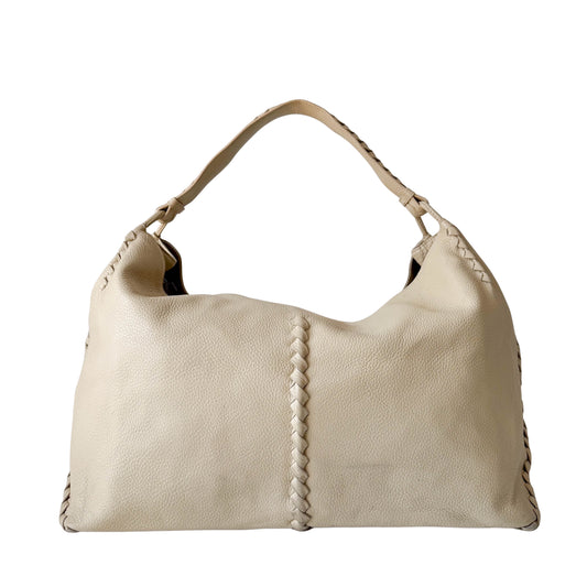 Beige Leather Hobo