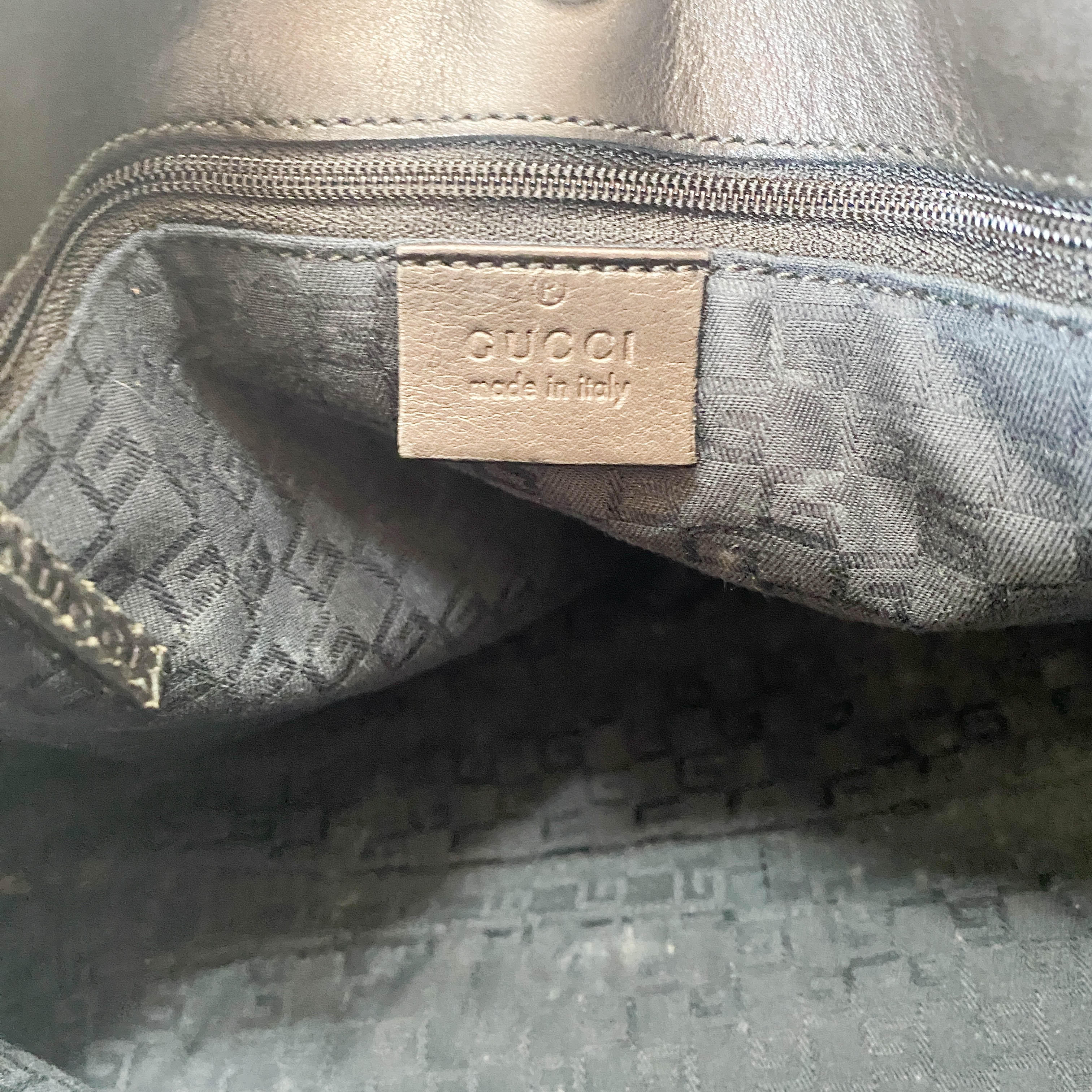 Horsebit Black Leather Shoulder Bag