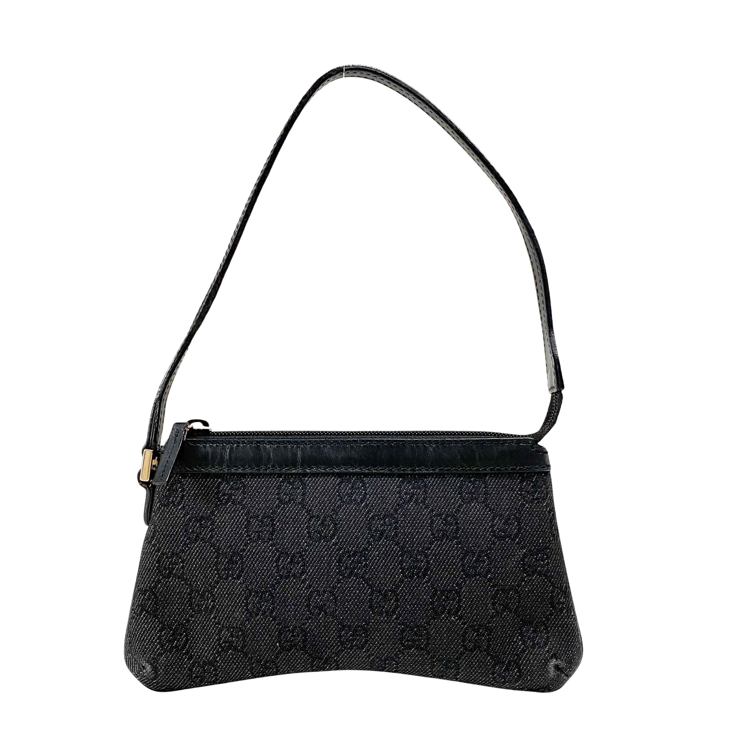 Small GG Canvas Black Shoulder Bag
