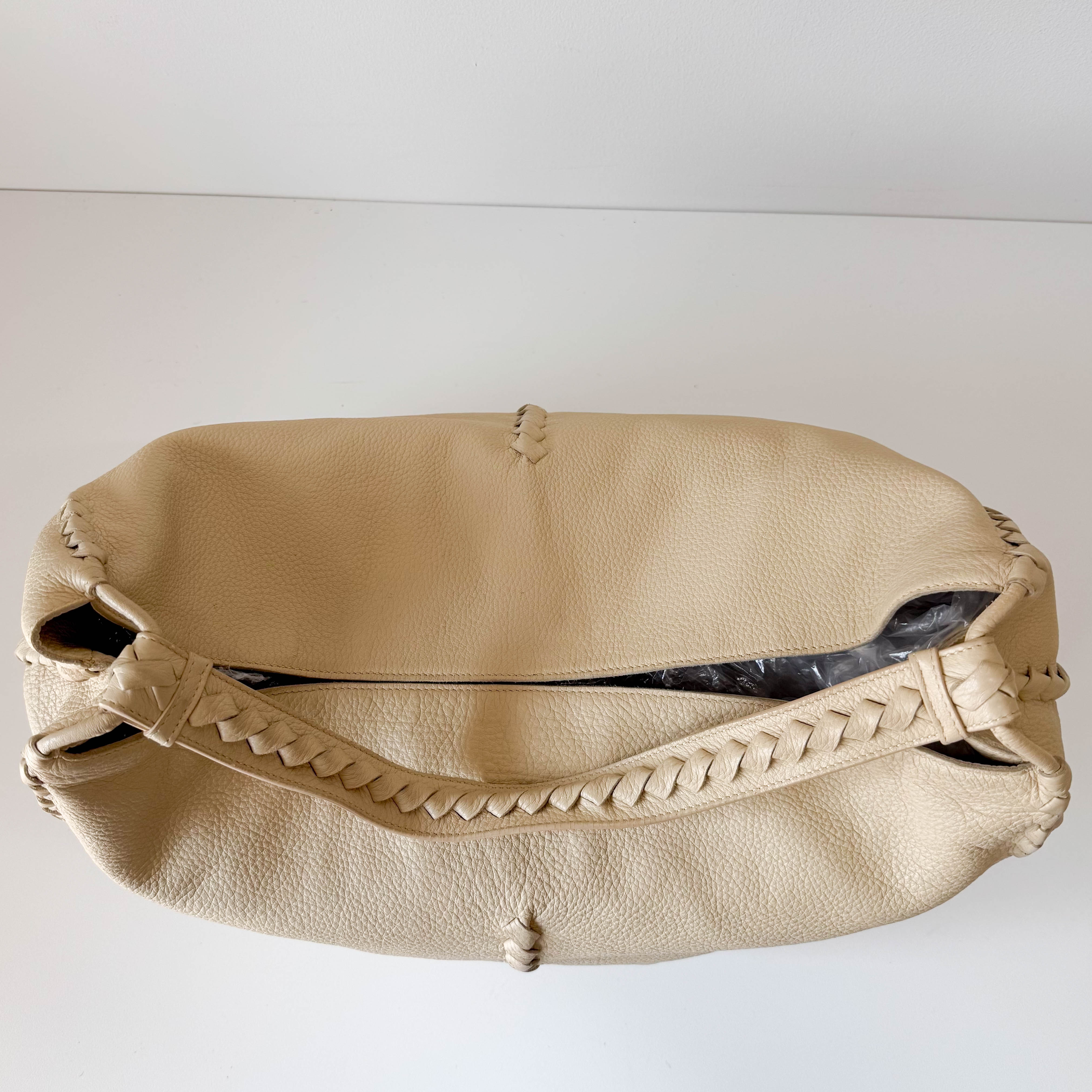 Beige Leather Hobo